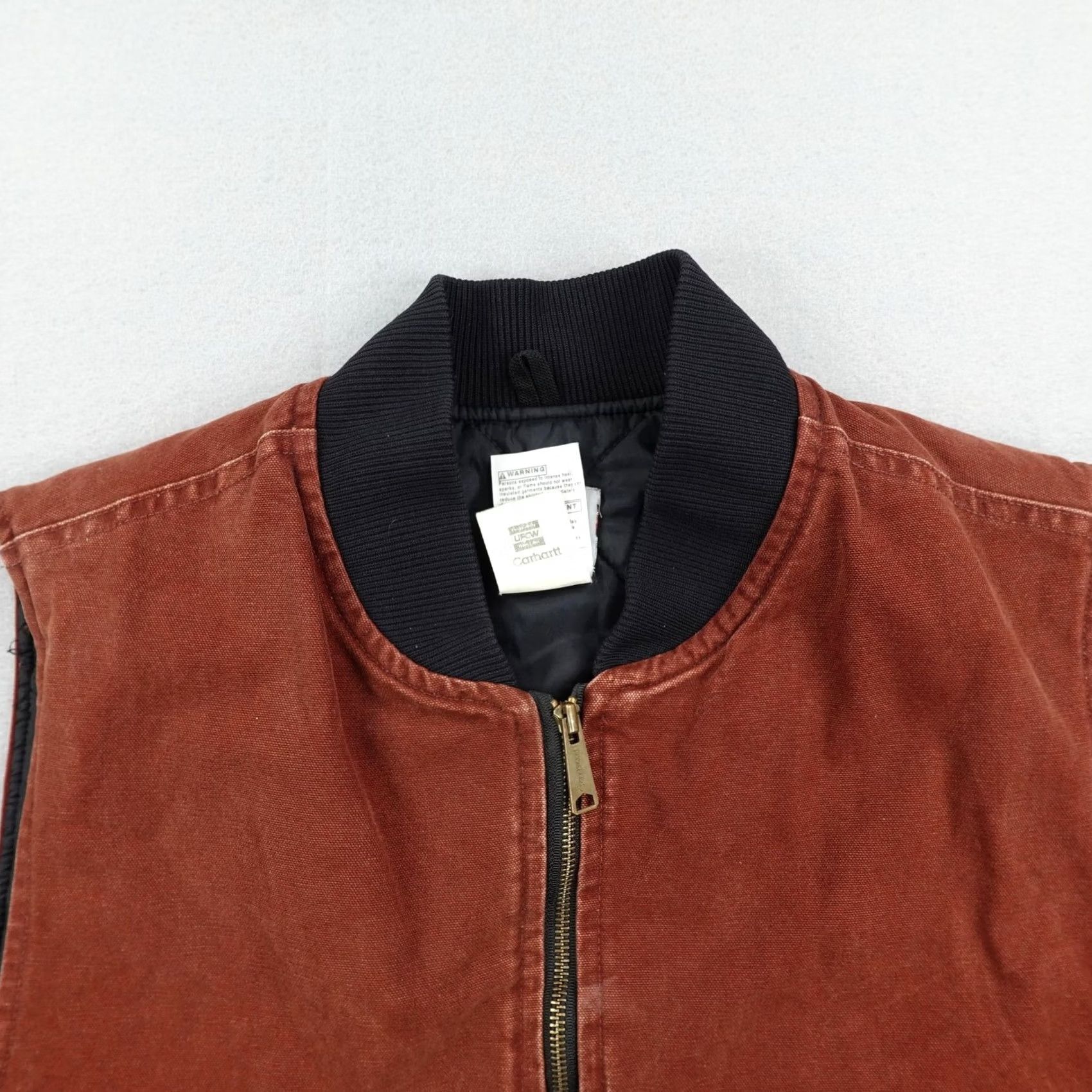 Carhartt VINTAGE Carhartt Vest Mens 2XL XXL Red Clay Canvas Arctic Quilt Lined Zip Up Y2K Size US XXL / EU 58 / 5 - 2 Thumbnail