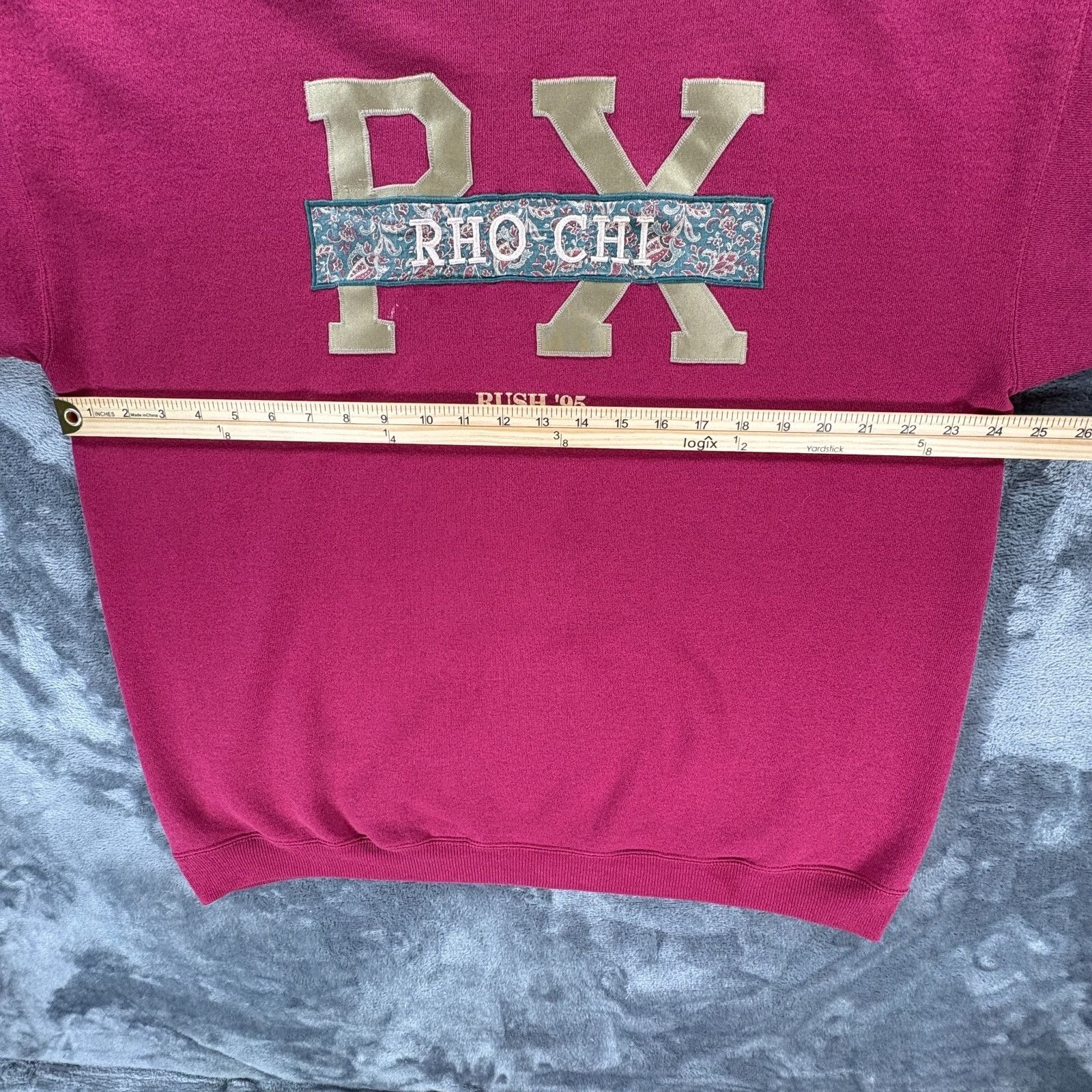 Hanes VTG Hanes Rho Chi Sweatshirt XL Maroon 90s Greek Letter Rush Size US XL / EU 56 / 4 - 6 Thumbnail