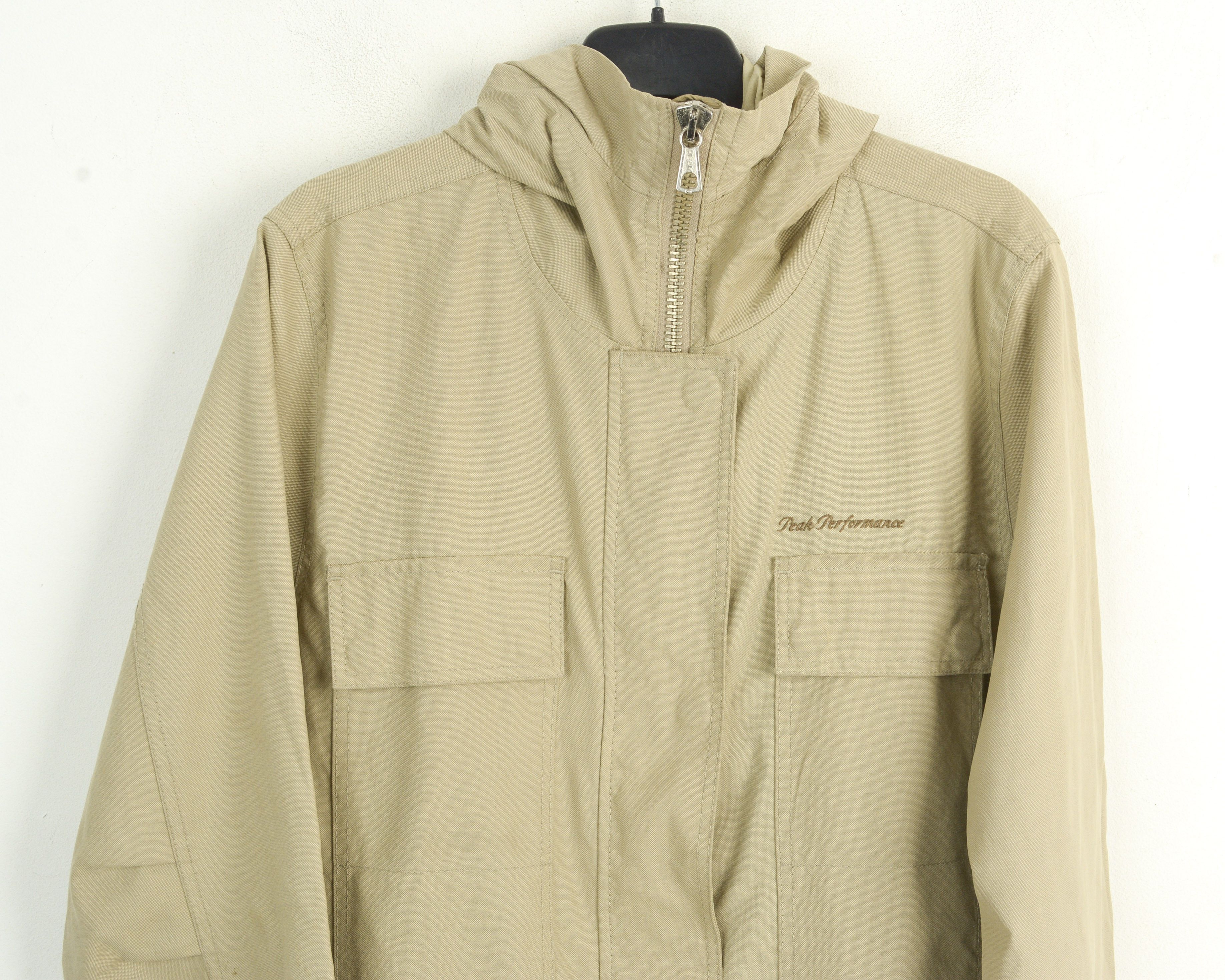 Peak Performance Women's M Jacket Coat Hooded Parka Raincoat Outdoor Beige Size M / US 6-8 / IT 42-44 - 5 Thumbnail