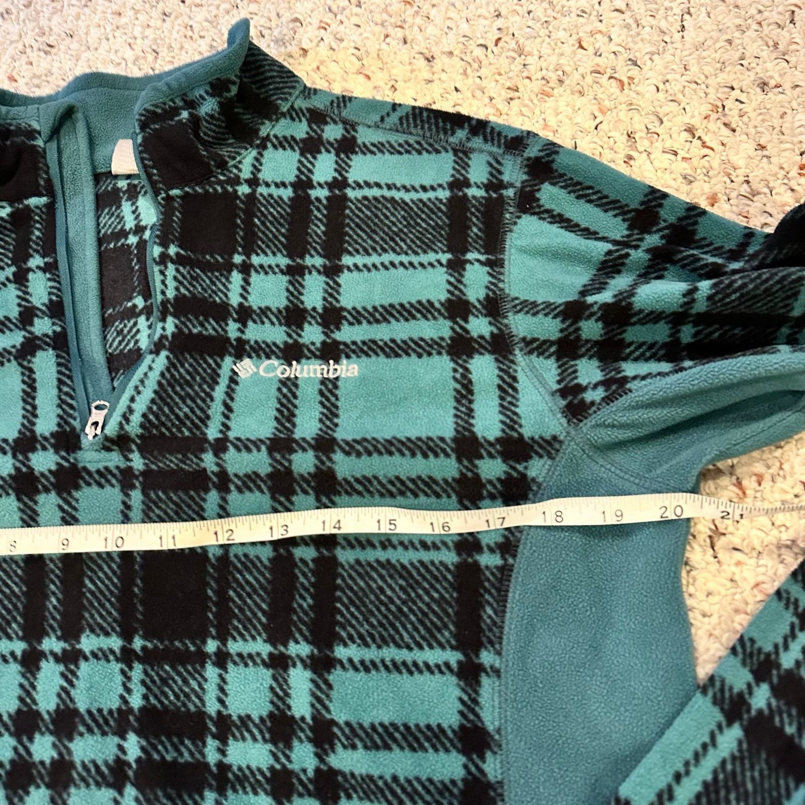 Columbia Columbia S 1/4 Fleece Sweater Plaid Green Lightweight Top Size US S / EU 44-46 / 1 - 5 Thumbnail