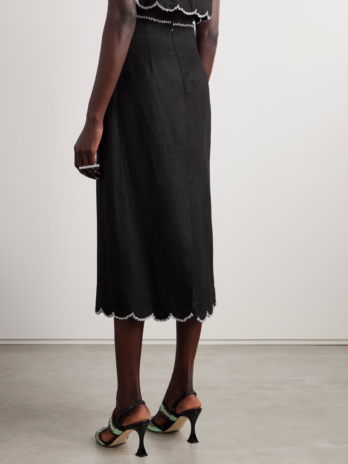 Zimmermann ZIMMERMANN Crush Scalloped Midi Skirt Zimmermann size 2 Size 30" / US 8 / IT 44 - 2 Thumbnail
