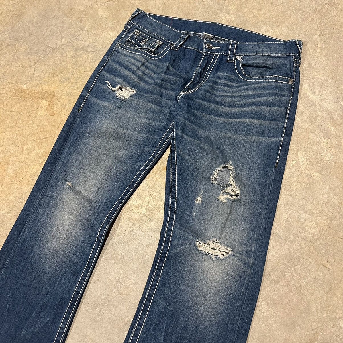 True Religion × Vintage Crazy Vintage Y2K True Religion Flap Pocket Baggy Jeans Size US 36 / EU 52 - 7 Thumbnail