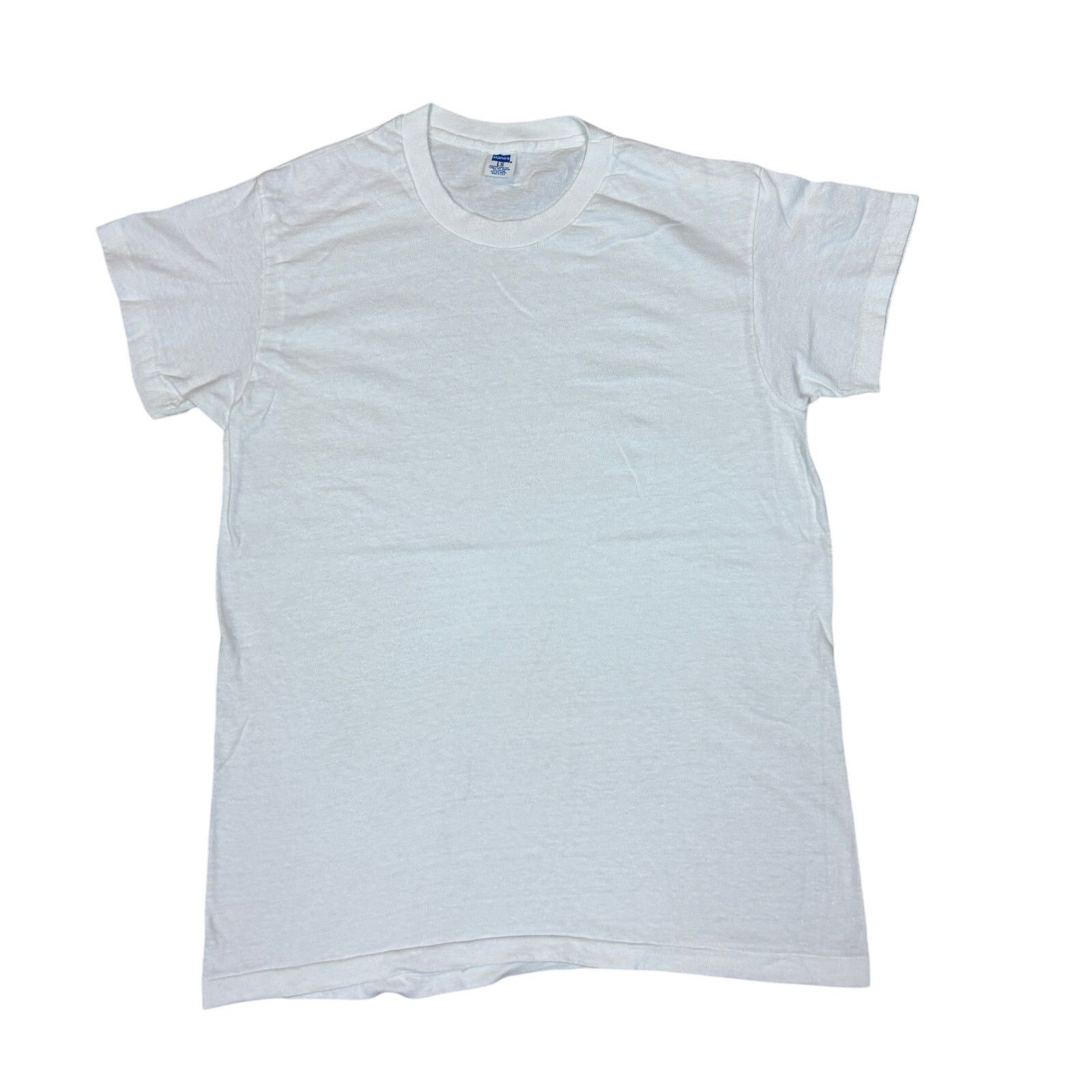Hanes × Vintage VTG 70s Hanes Blank Poly Cotton Single Stitch Shirt Men's L Size US L / EU 52-54 / 3 - 1 Thumbnail