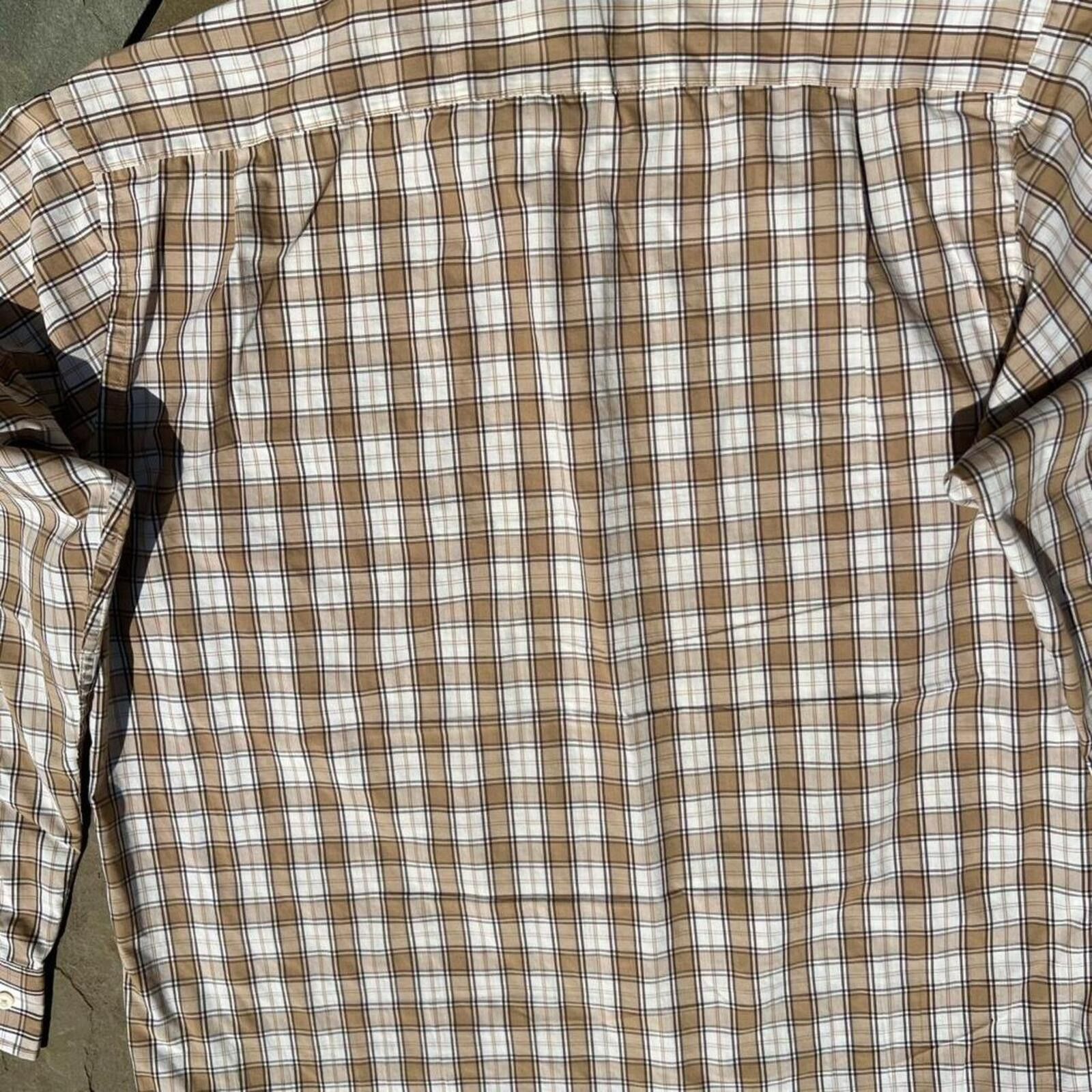 Vintage Vintage 80s Tan Brown Plaid Button Down Shirt Size US L / EU 52-54 / 3 - 5 Thumbnail