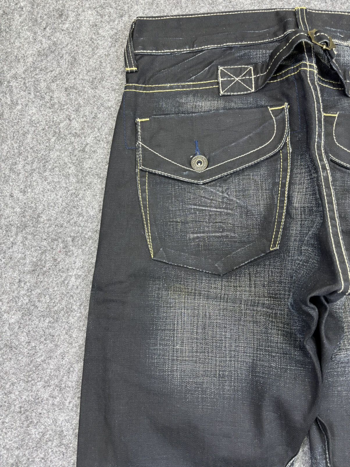Japanese Brand 💥Sick Back Number Multipockets Indigo Stone Wash Denim F718 Size US 32 / EU 48 - 17 Thumbnail