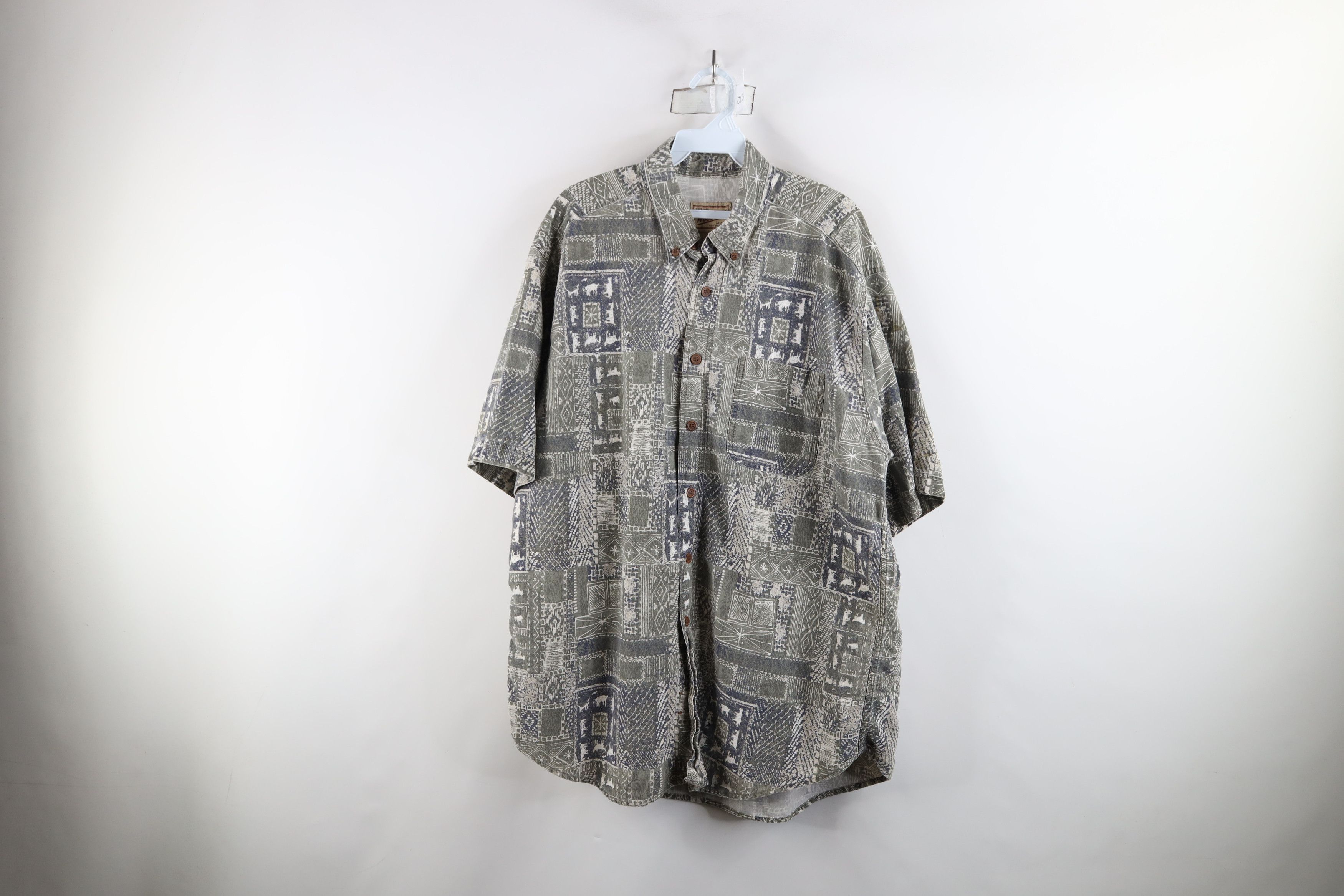 Vintage × Woolrich Woolen Mills Vintage 90s Woolrich Hawaiian Luau Button Down Shirt Size US XL / EU 56 / 4 - 1 Thumbnail