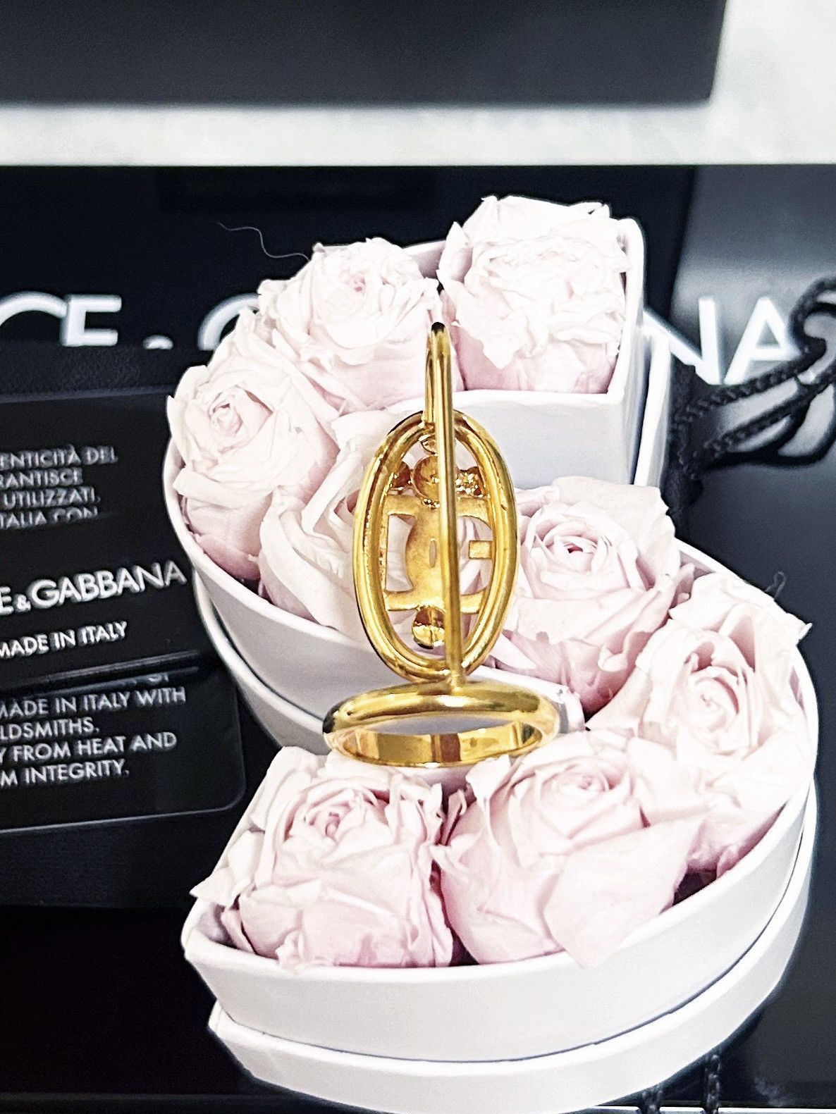 Dolce & Gabbana Authentic Dolce & Gabbana RARE Gold /Pearl DG Fingertip Ring Size ONE SIZE - 6 Thumbnail