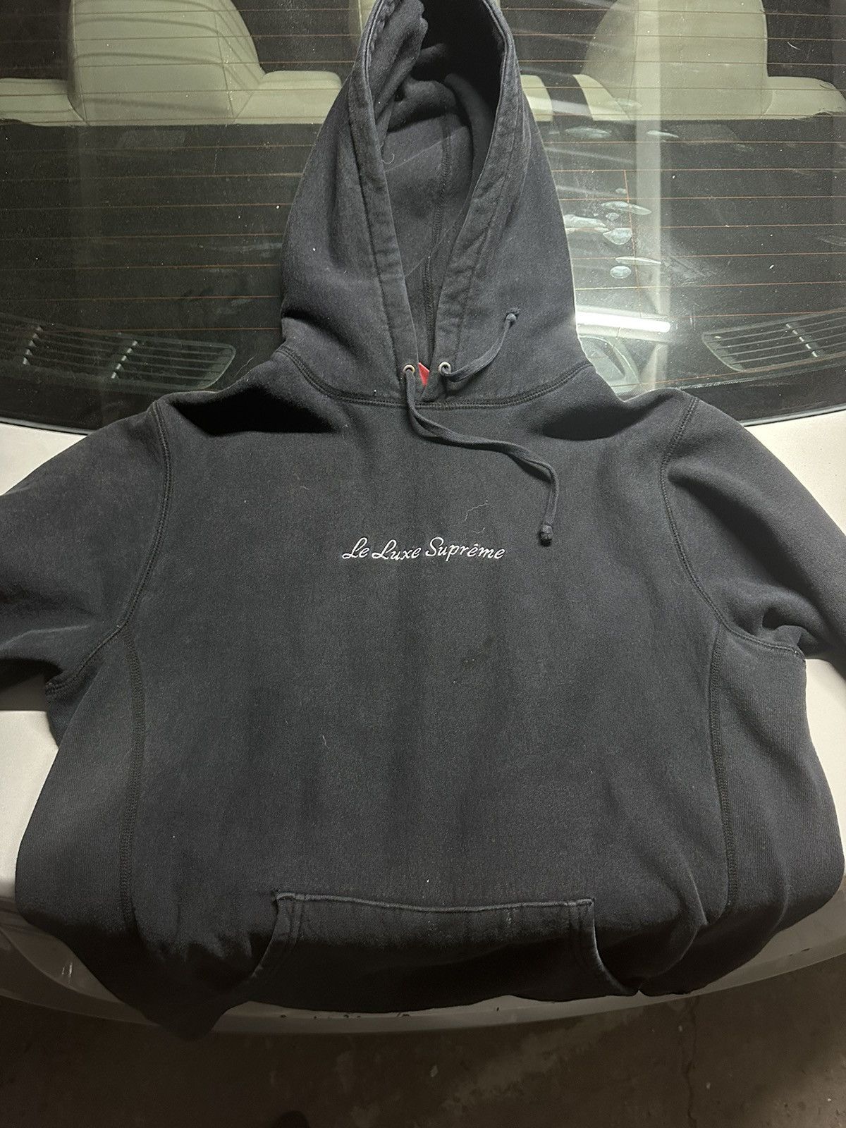 image of Supreme “Le Luxe Supreme” Hoodie in Black, Men's (Size Large)