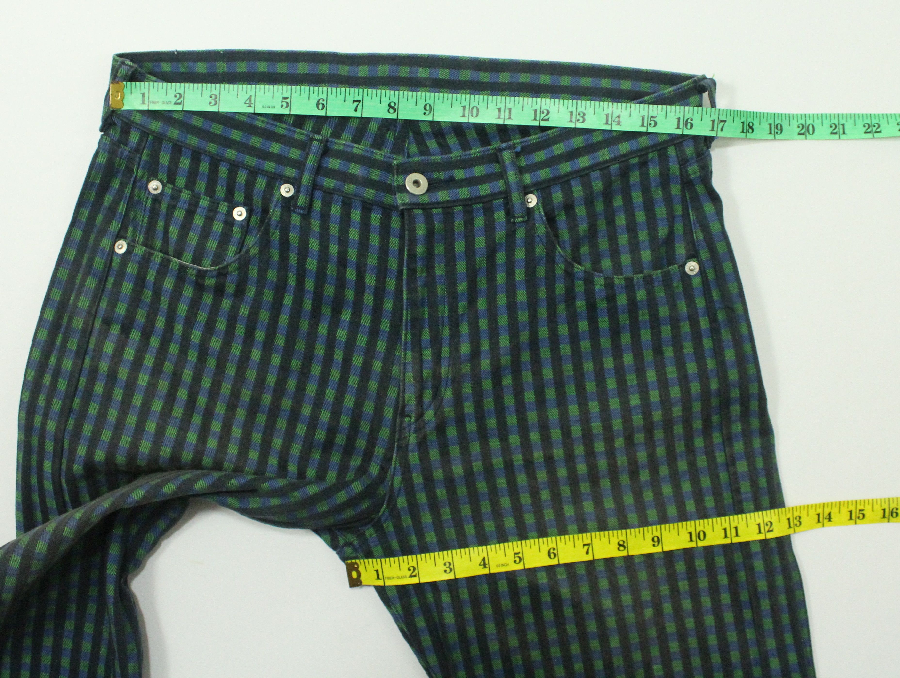 Neighborhood Vintage NEIGHBORHOOD Denim 2002 Woven Striped Plaid Size US 33 - 18 Thumbnail