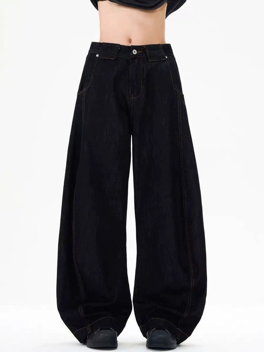 Jean Retro men's all-match straight loose wide-leg scimitar jeans Size US 32 / EU 48 - 5 Thumbnail
