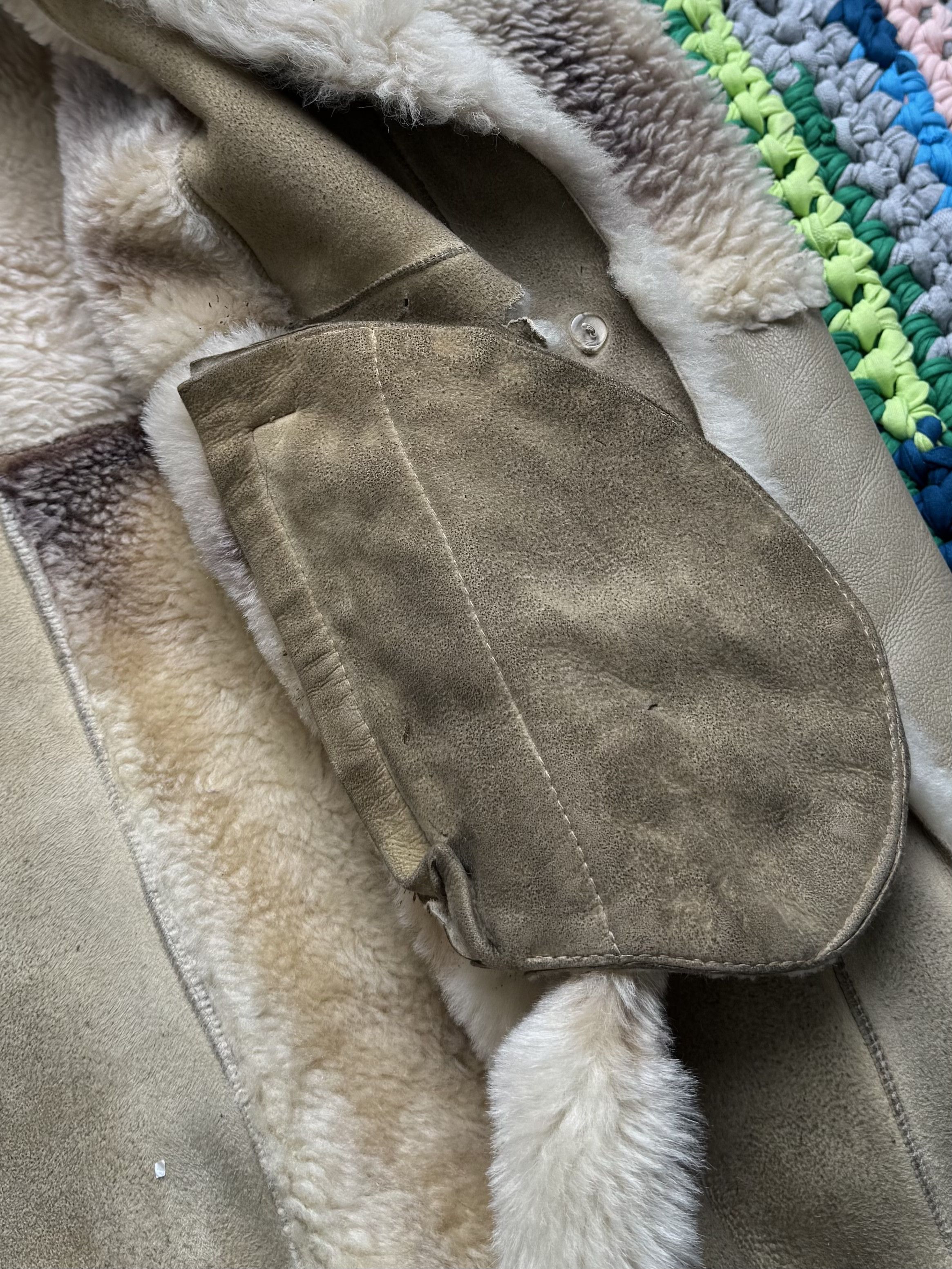 Vintage Vintage Real Sheepskin Hooded Coat (ET1)(D15) Size XL / US 12-14 / IT 48-50 - 17 Thumbnail
