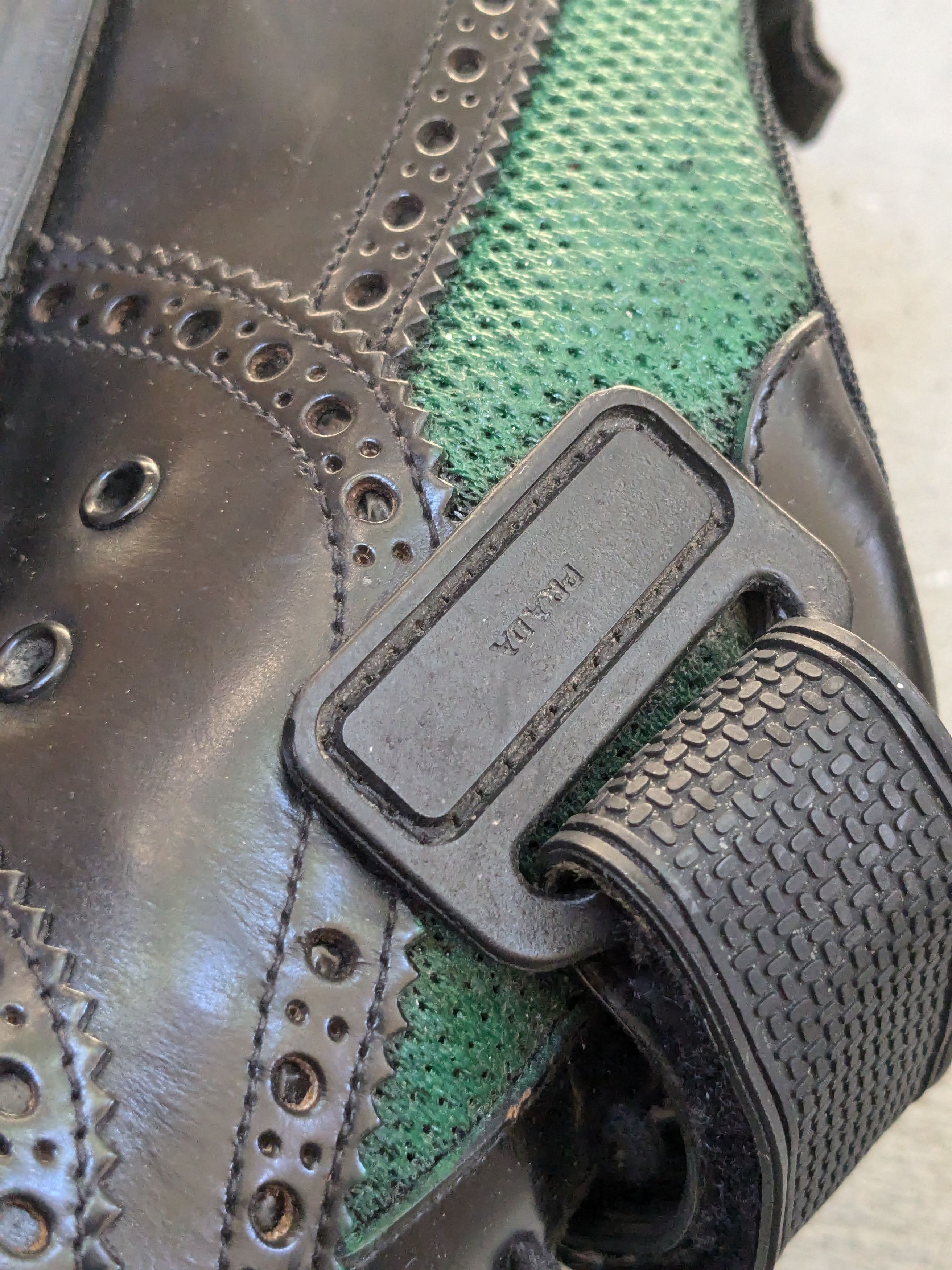 Prada Prada Brogues Wingtips Black Green 10.5 Strap Leather Size US 10.5 / EU 43-44 - 14 Thumbnail