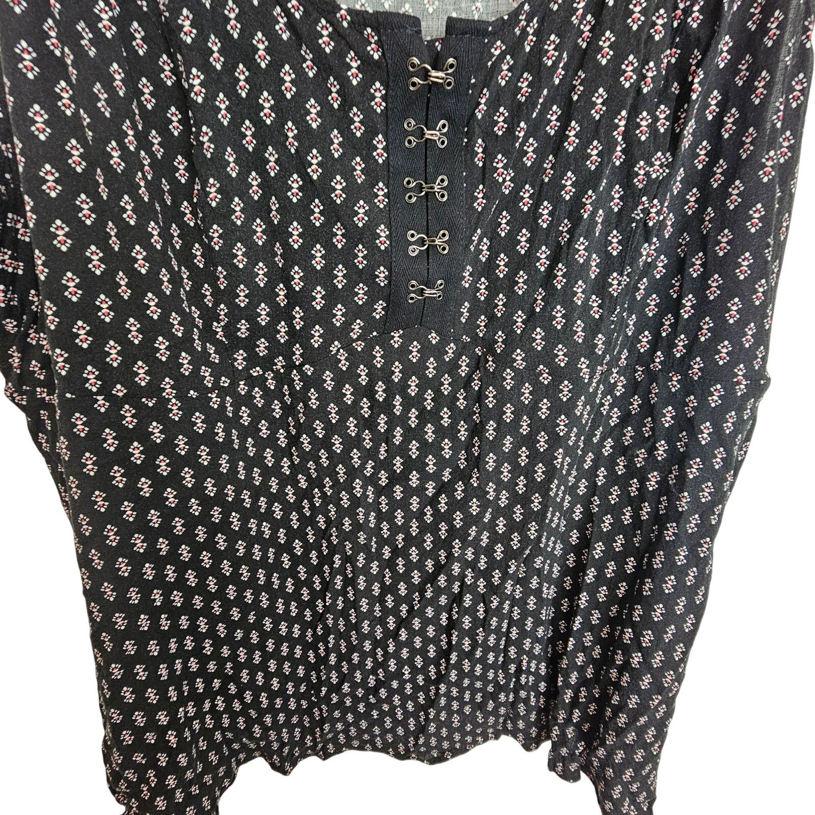 Torrid Torrid Geometric Floral Print Clasp Front Babydoll Tank Top Size 3XL / US 20-22 - 3 Thumbnail