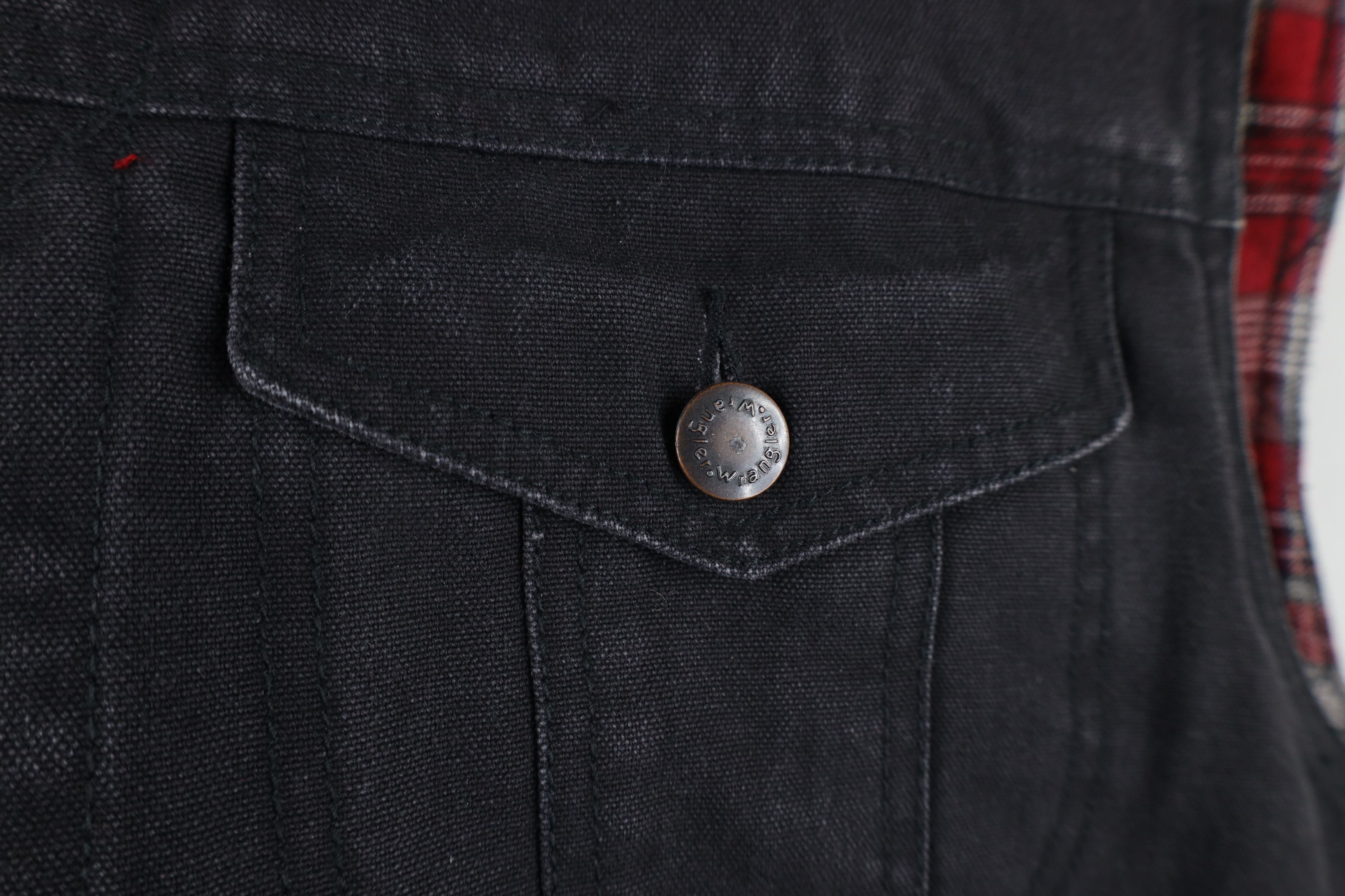 Vintage × Wrangler Vintage 90s Wrangler Collar Flannel Lined Canvas Vest Jacket Size US L / EU 52-54 / 3 - 4 Thumbnail