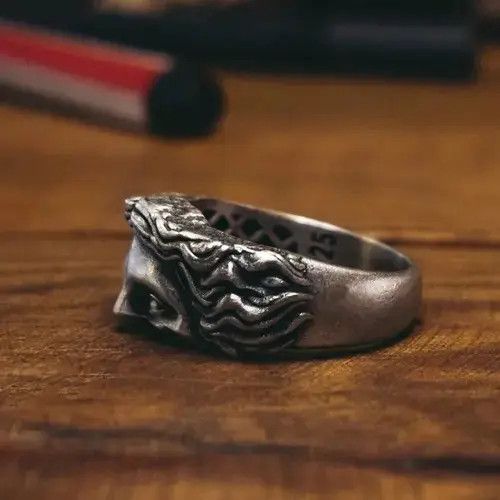 Ring Of Fire New Vintage Brass Religious Belief Jesus Head Ring Unisex Size ONE SIZE - 4 Thumbnail