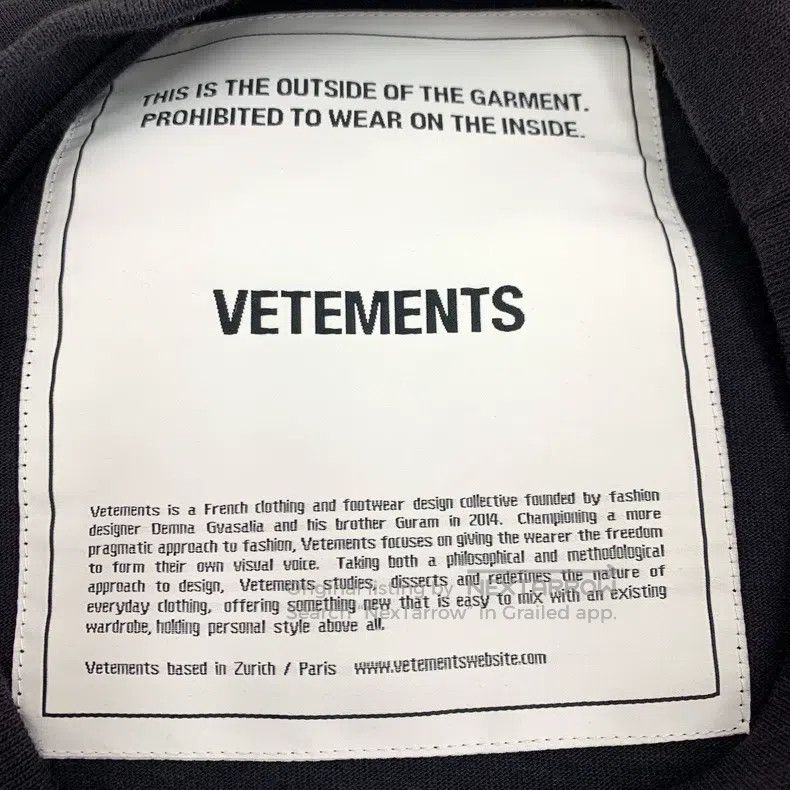 Vetements Vetements Black logo lettering embroidered cotton long-sle Size US M / EU 48-50 / 2 - 5 Thumbnail