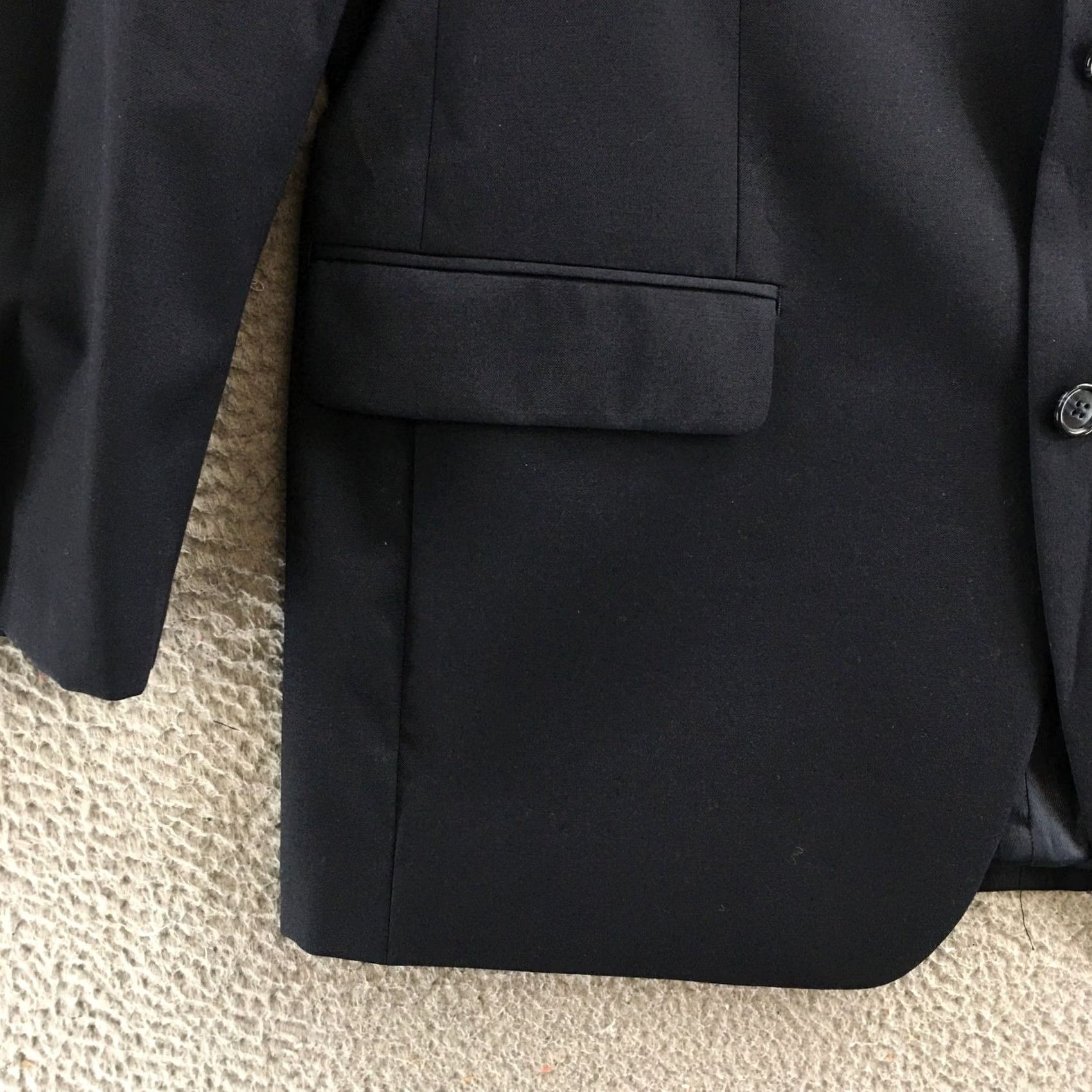 Vintage Macys Men's Blazer 40R Navy Wool 3 Button Notch Lapel Sports Coat Jacket Coat - Regular Size, Blue, Solid, Wool, Vintage No Size 40R - 4 Thumbnail