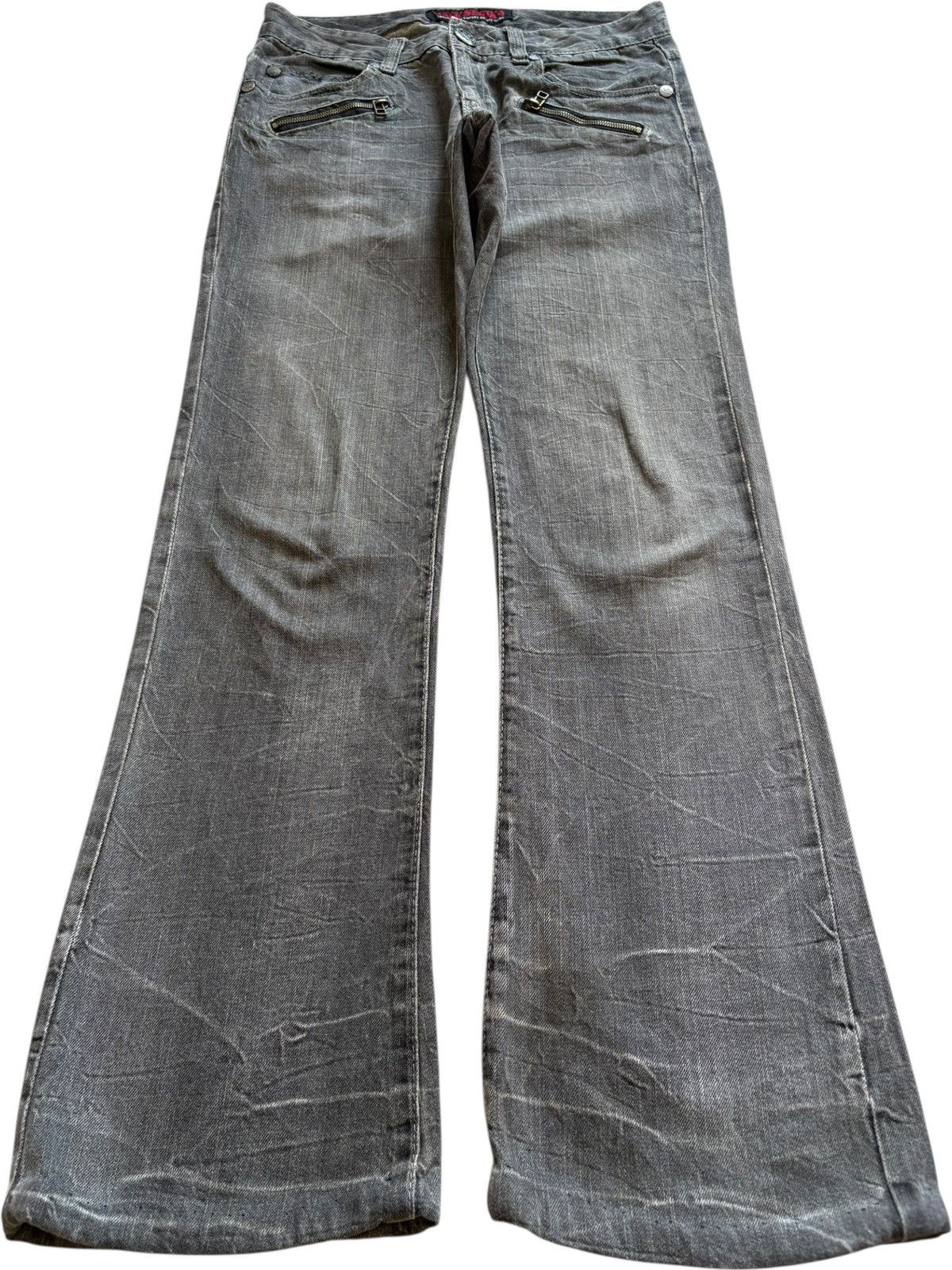 Japanese Brand Vintage Jack Serika Tactical Distressed Bootcut Flare Jeans Size US 31 - 1 Thumbnail