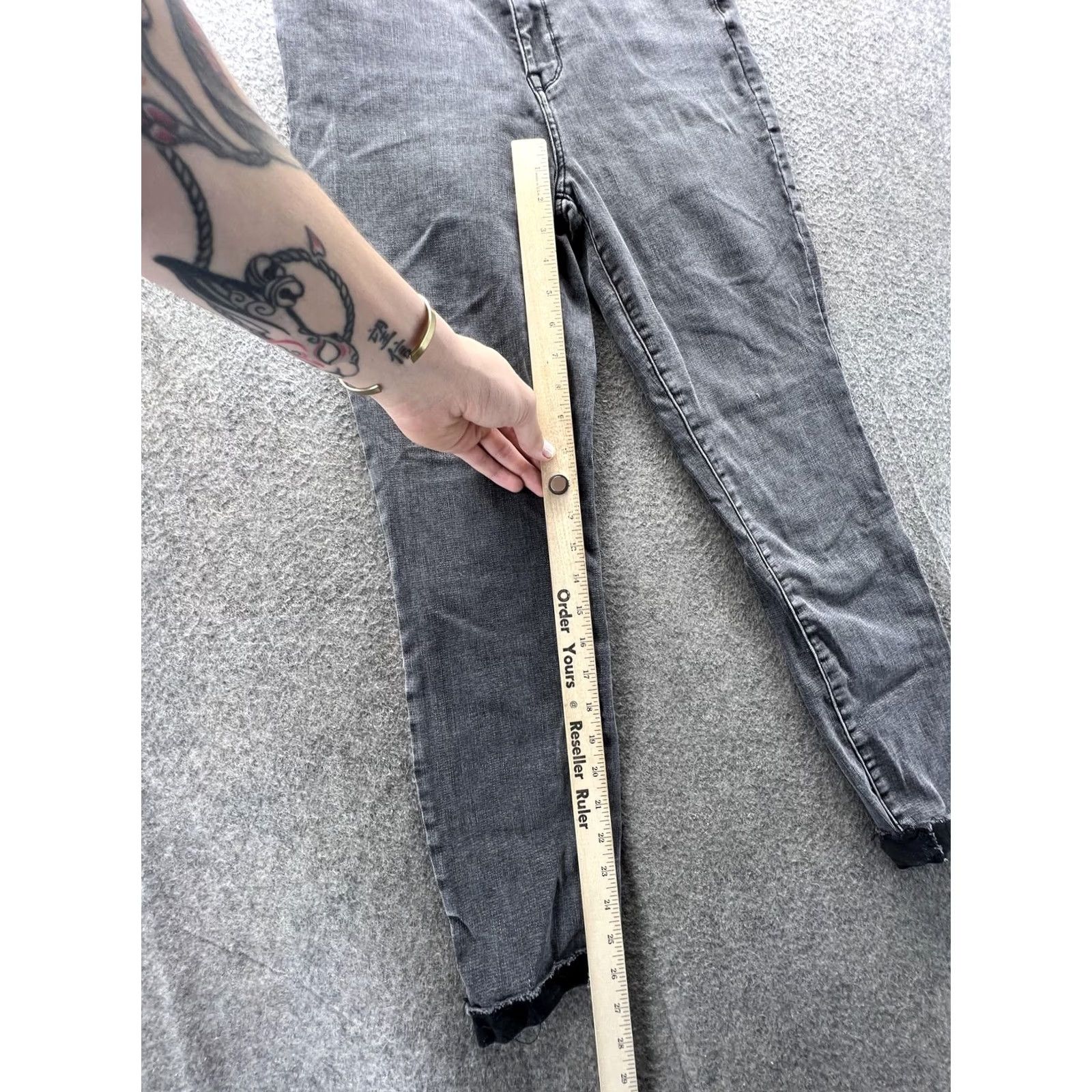 Pacsun VINTAGE PacSun Super High Rise Jegging Jeans Womens 28 Gray Distressed Denim Pants Size 28" / US 6 / IT 42 - 5 Thumbnail
