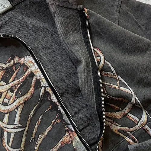 Japanese Brand Atsuko x Maki Punk Zip Up Hoodie Gothic Style Skeleton Size US M / EU 48-50 / 2 - 6 Thumbnail