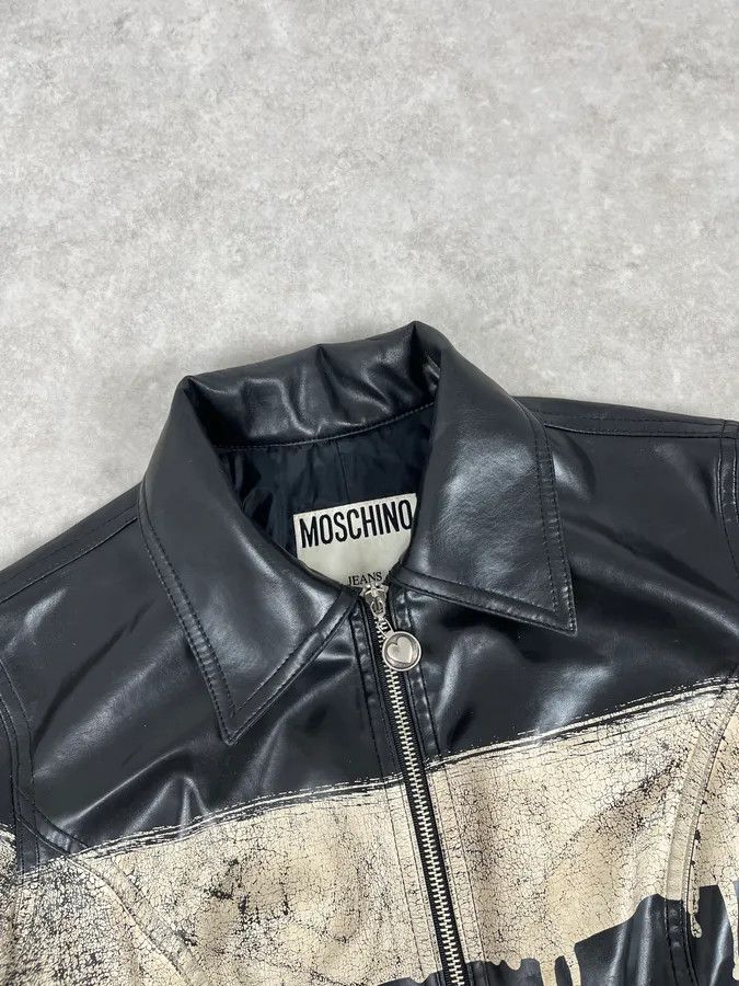Moschino 2000s Moschino Black Painted Effect Light Jacket Size M / US 6-8 / IT 42-44 - 5 Thumbnail