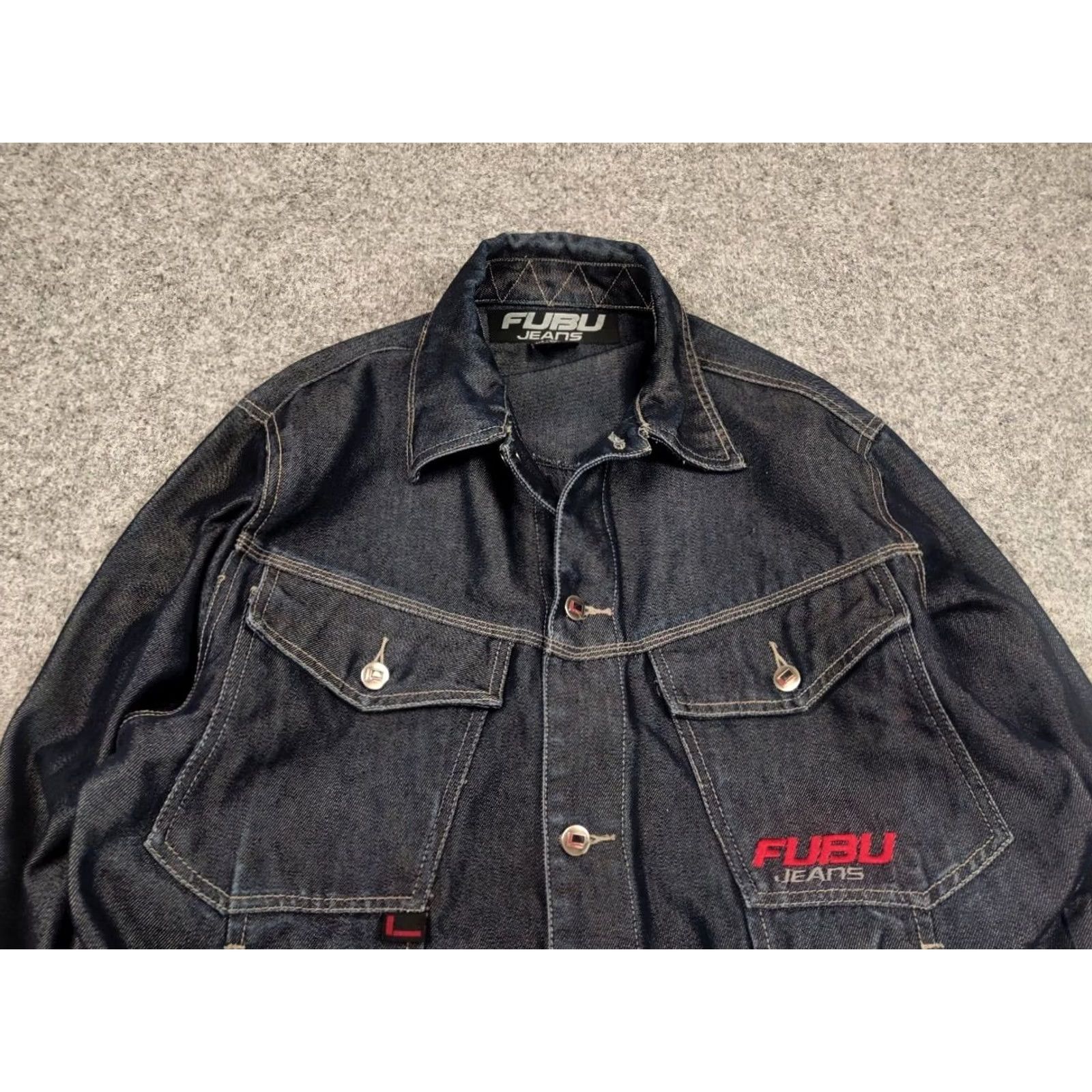 Fubu Vintage FUBU Indigo Denim Jacket Y2K Logo Collection Mens L Blue Cowboy Hip Hop 90s Vintage Jacket Size US L / EU 52-54 / 3 - 5 Thumbnail