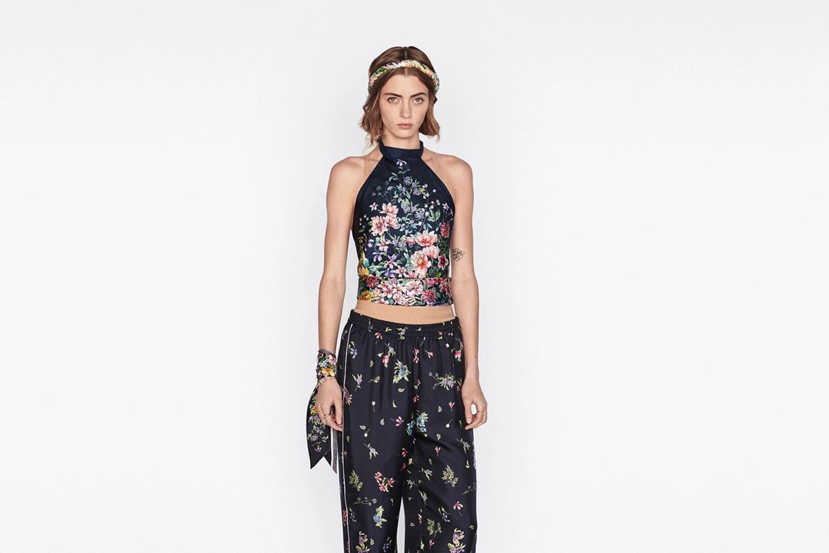 Dior o1bcso1str0226 Size:OS/D-Floral Silk Top in Blue/Multicolor Size M / US 6-8 / IT 42-44 - 4 Thumbnail