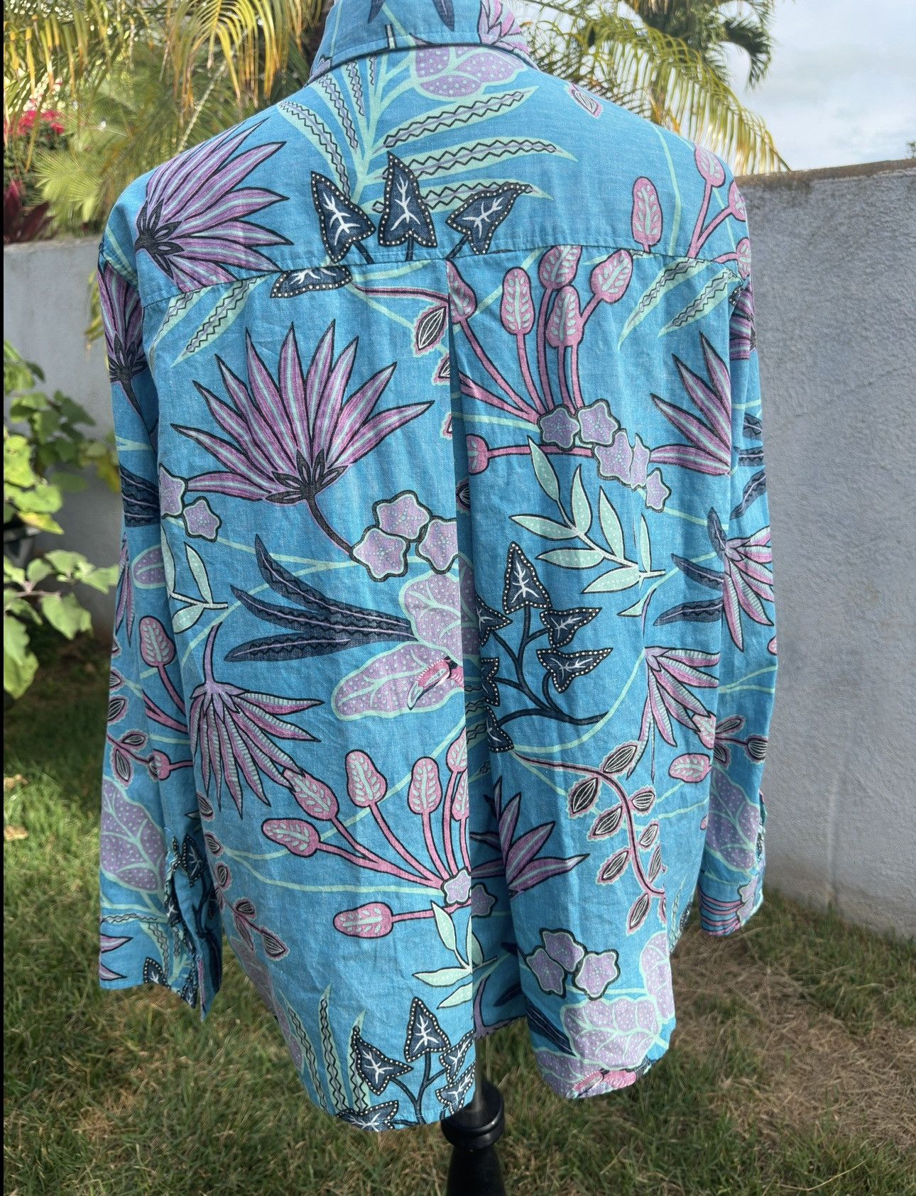 Reyn Spooner PreOwned Reyn Spooner Blue Hawaiian Print Blouse Women's XXL Size XXL / US 16-18 / IT 52-54 - 2 Thumbnail