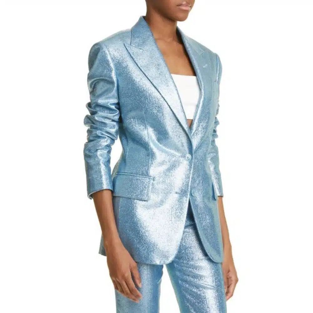 Tom Ford o1loc1c1124 GI2945 Iridescent Sable Jacket in Light Blue Size XXS / US 00 / IT 34 - 2 Thumbnail