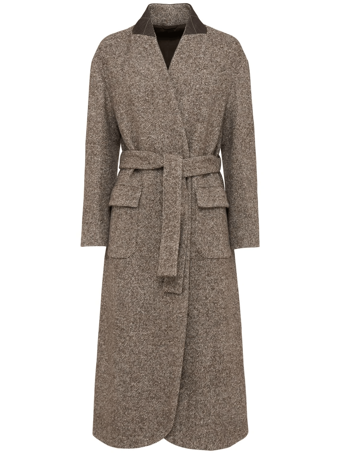 Brunello Cucinelli BRUNELLO CUCINELLI Brown Wool/Silk Coat New & Authentic Size XS / US 0-2 / IT 36-38 - 1 Thumbnail
