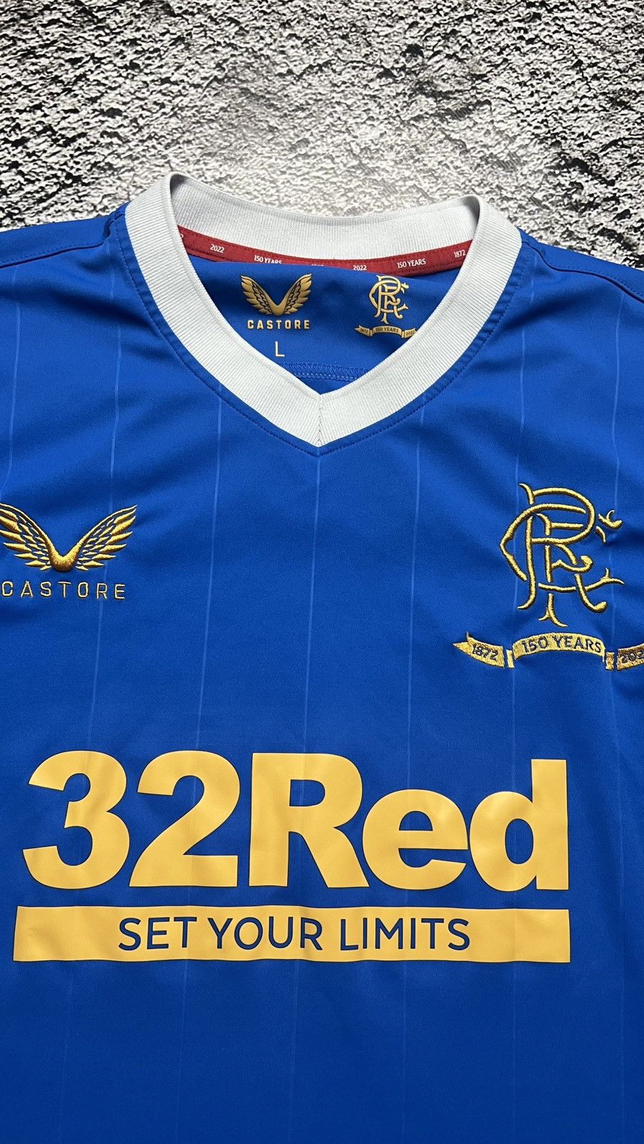 Castore 2021-22 Glasgow Rangers castore jersey 150 years anniversary Size US L / EU 52-54 / 3 - 4 Thumbnail