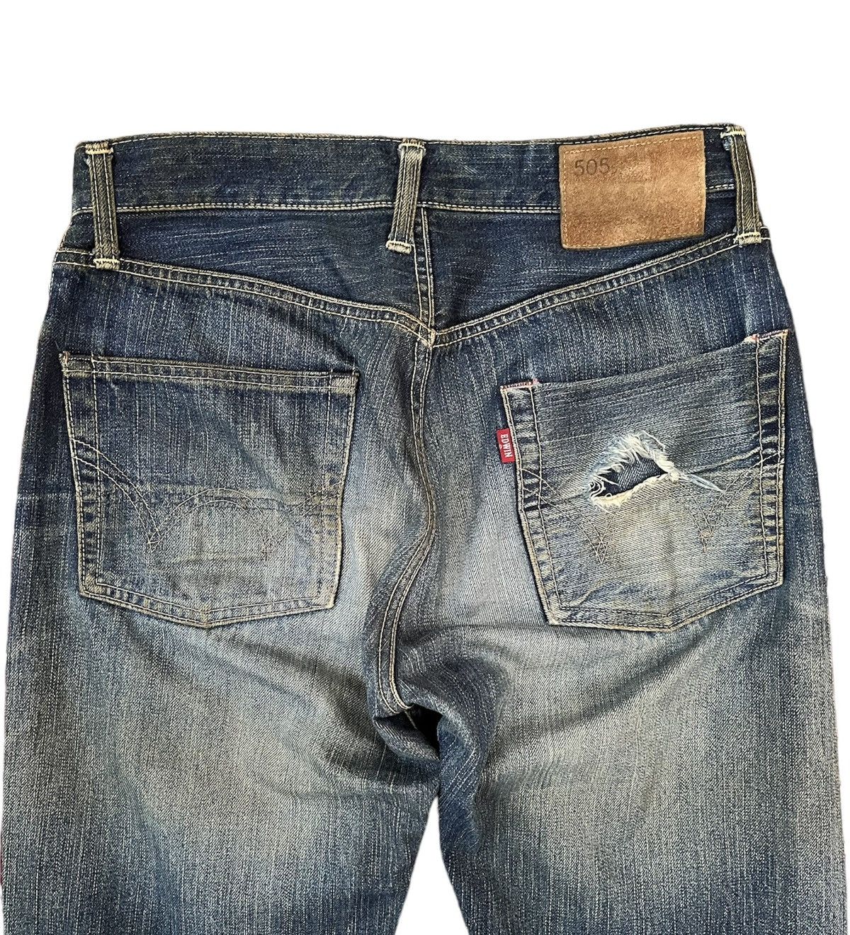 Iron Heart Selvedge Jeans Edwin 505s Red Line Distressed Denim Momotaro Size US 29 - 10 Thumbnail