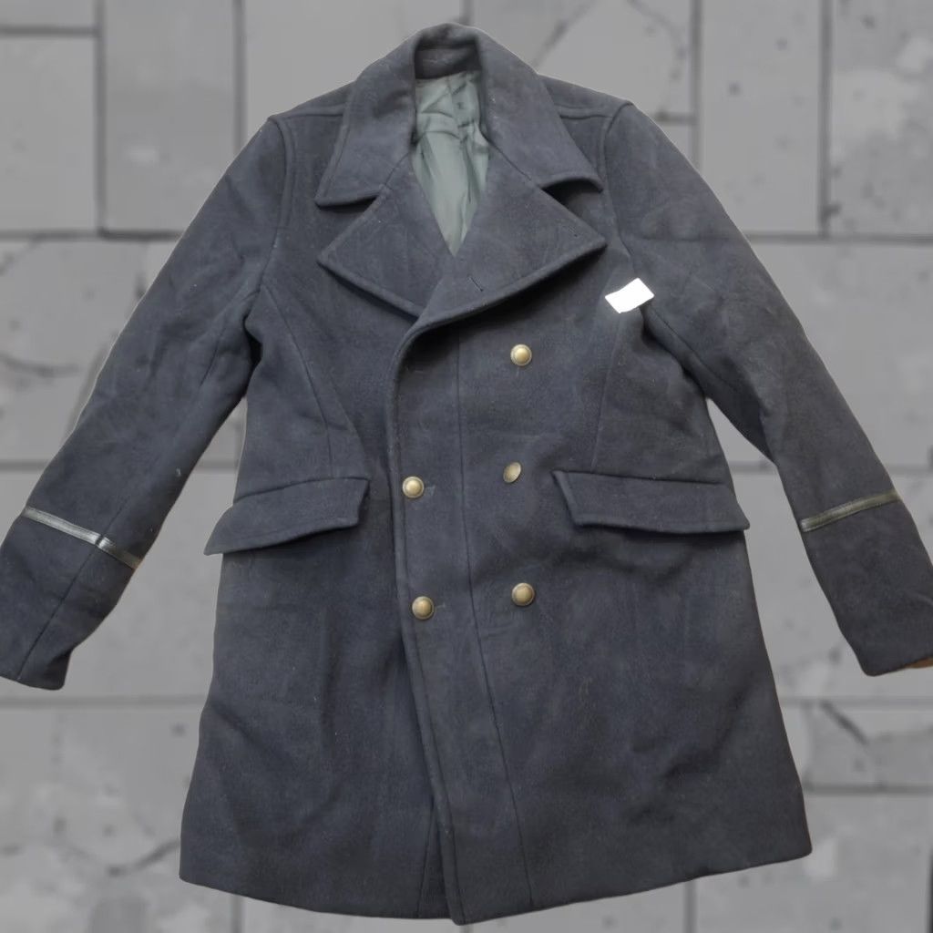 The Kooples The Kooples Coat Pea Blue Wool Blend Double Breasted 38 Wool Navy Trim Mens Jacket Coat Size US XXS / EU 40 - 1 Thumbnail
