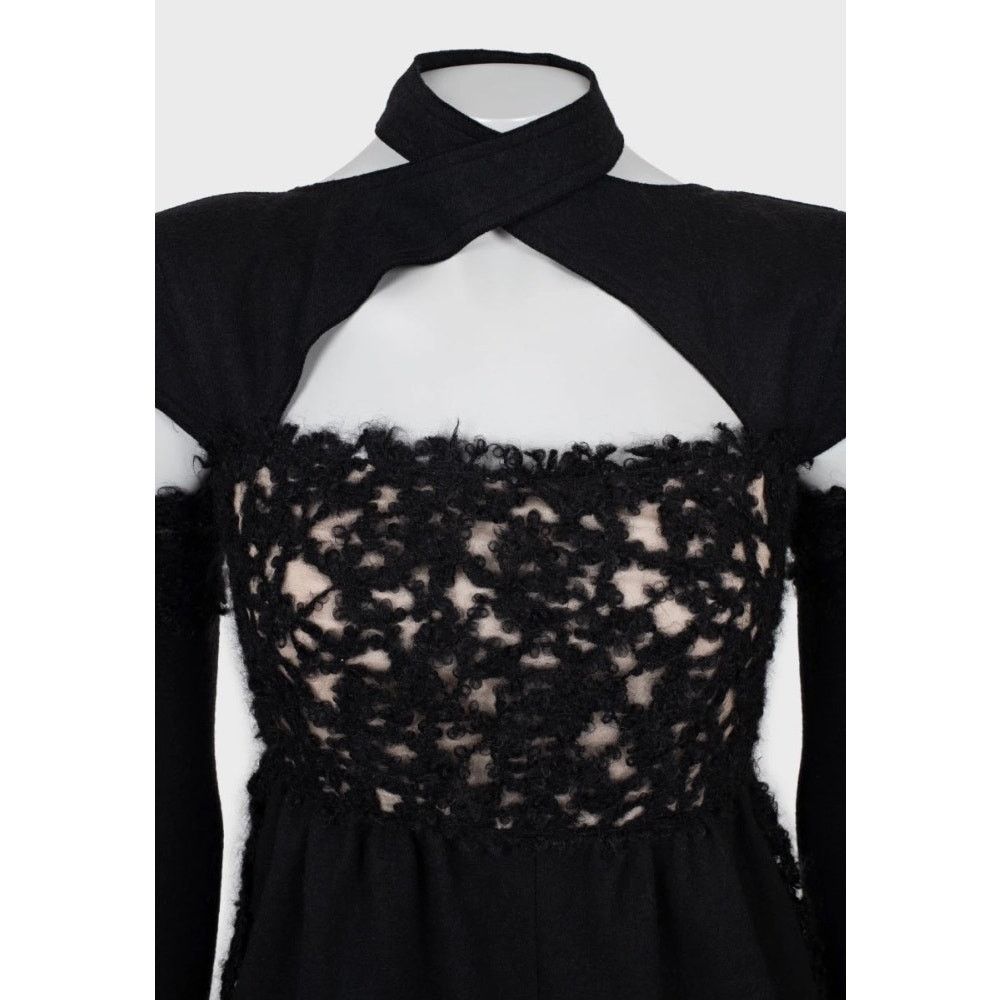 Fendi Fendi Black Wool Detachable Sleeves l Dress Sz/40/S Size S / US 4 / IT 40 - 4 Thumbnail
