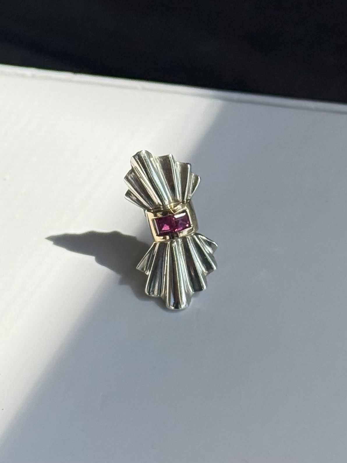 Tiffany & Co. Tiffany & Co. 14KYG 925 & Ruby Bow Clip On Single Earring Size ONE SIZE - 3 Thumbnail