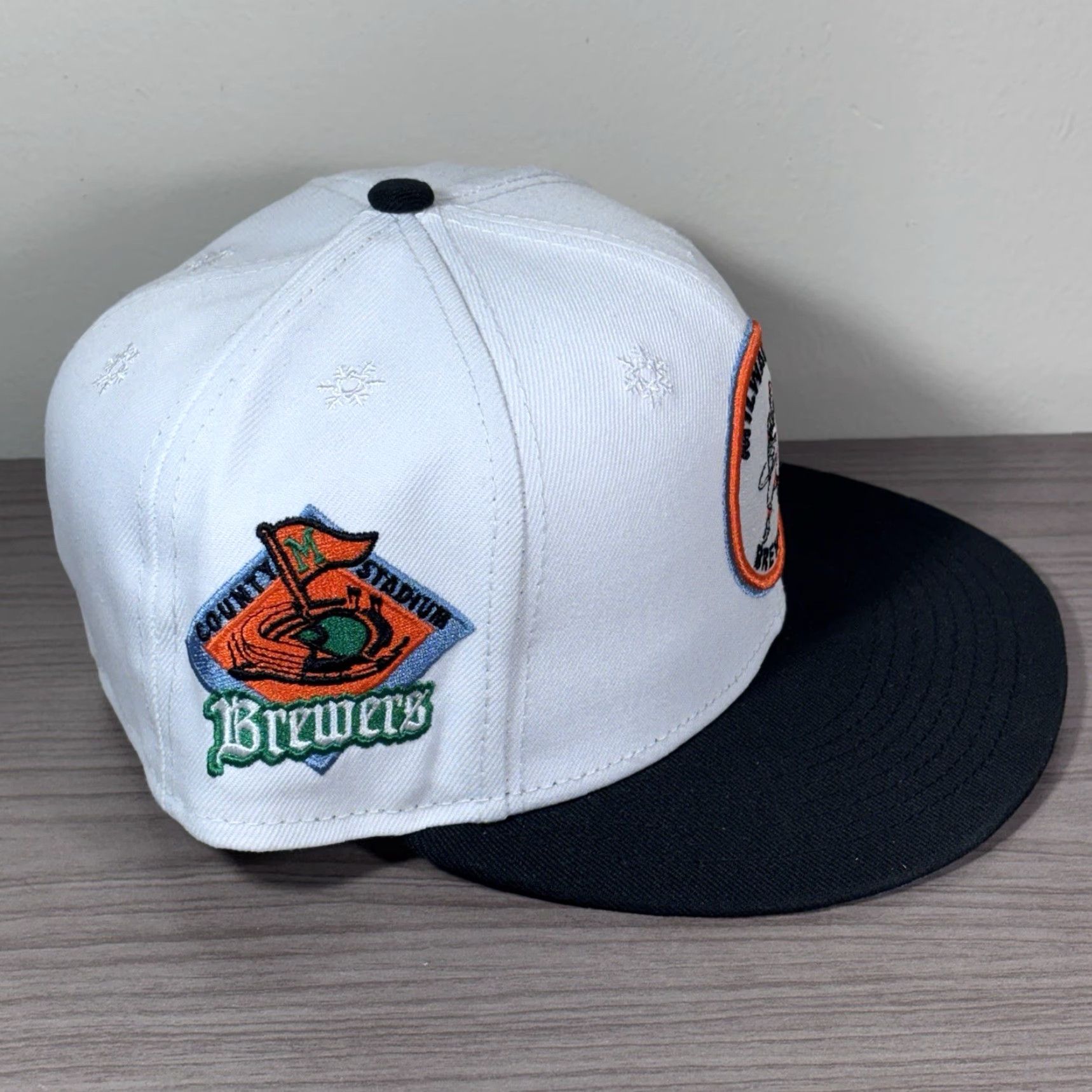 New Era Rare Hat Club Exclusive New Era Milwaukee Brewers Fitted Hat Mens 7 Snowman Cotton Size ONE SIZE - 3 Thumbnail