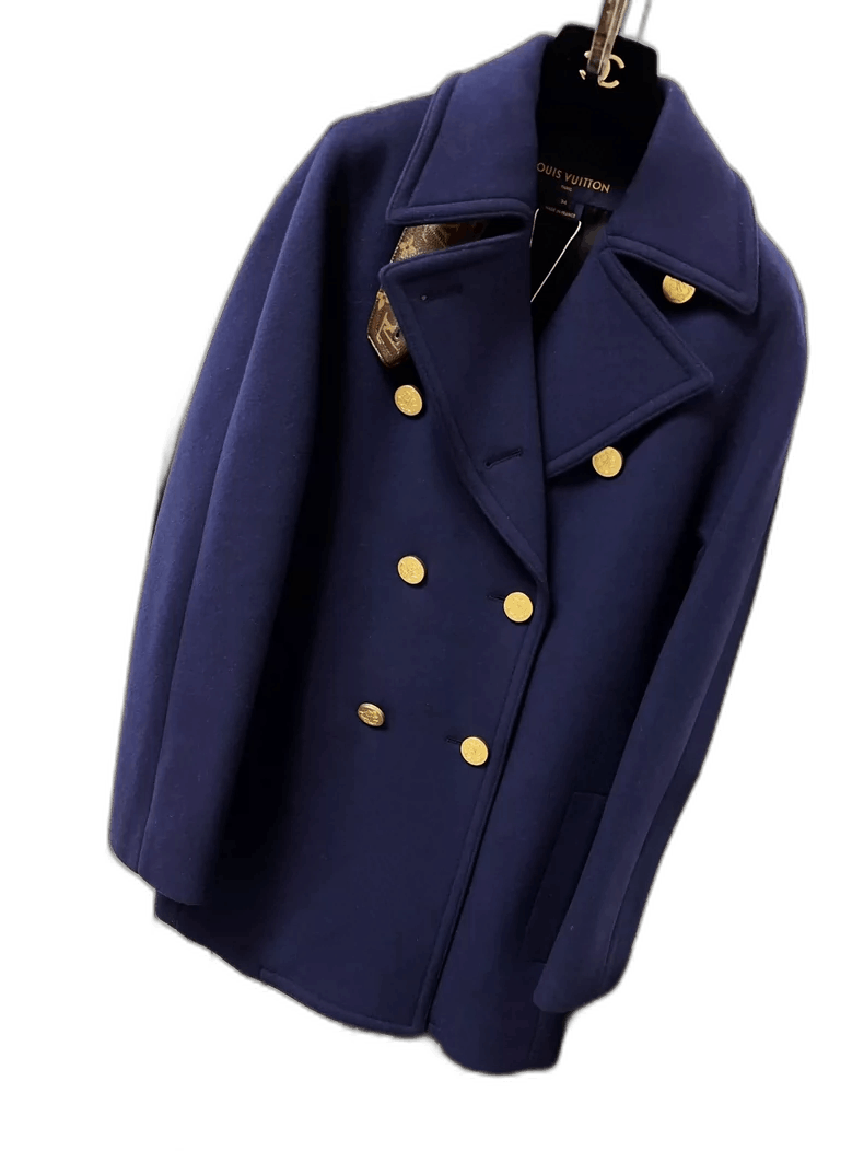 Louis Vuitton DoubleBreasted Long Sleeve Coat-2506