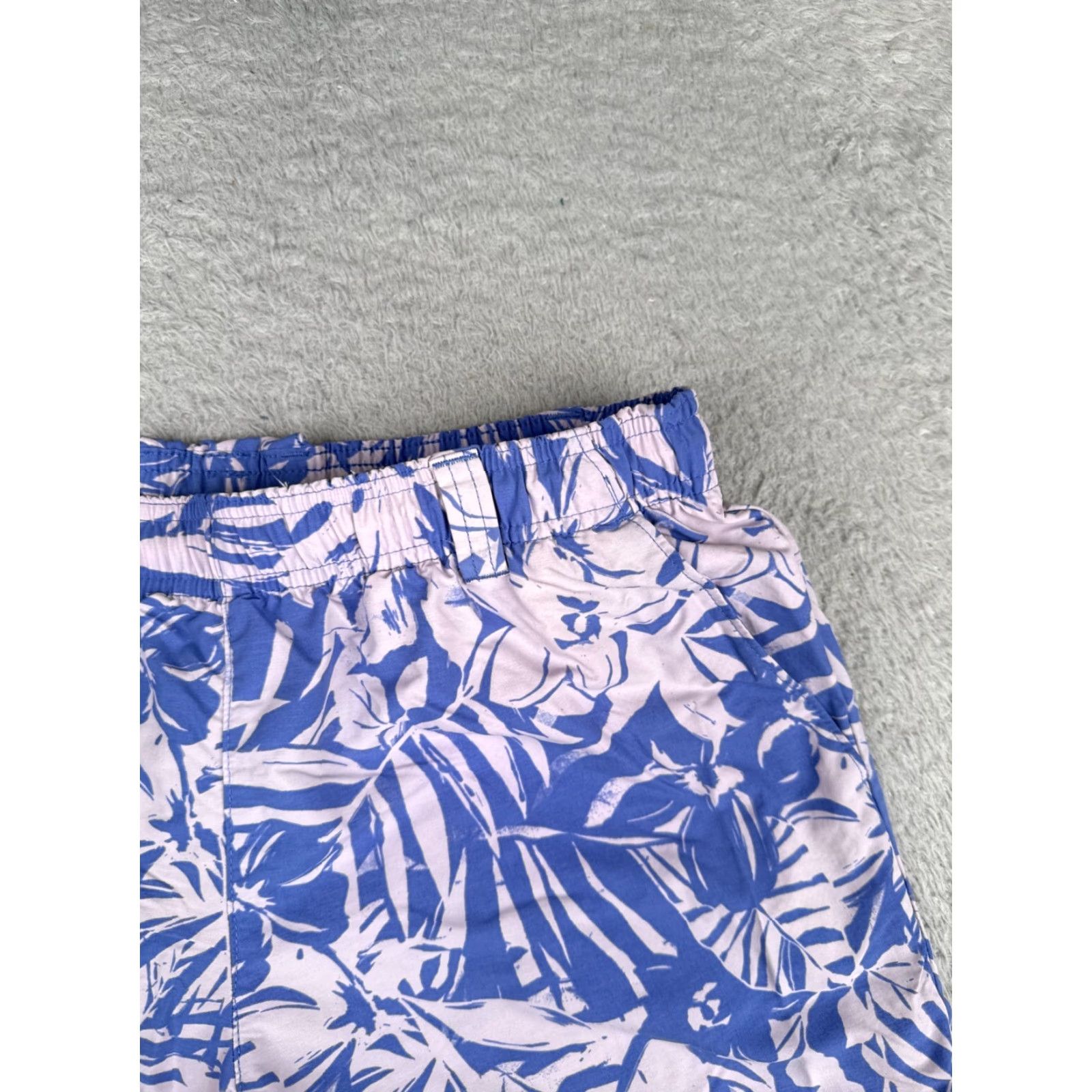 Pinko Columbia Shorts Men Small Pink Blue Floral PFG Elastic Nylon Fishing Boating Size US 29 - 5 Thumbnail