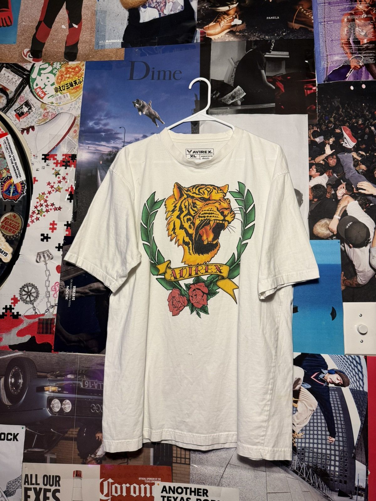 Avirex AVIREX tiger graphic tee XL white y2k rhinestone stud crest Size US XL / EU 56 / 4 - 2 Thumbnail