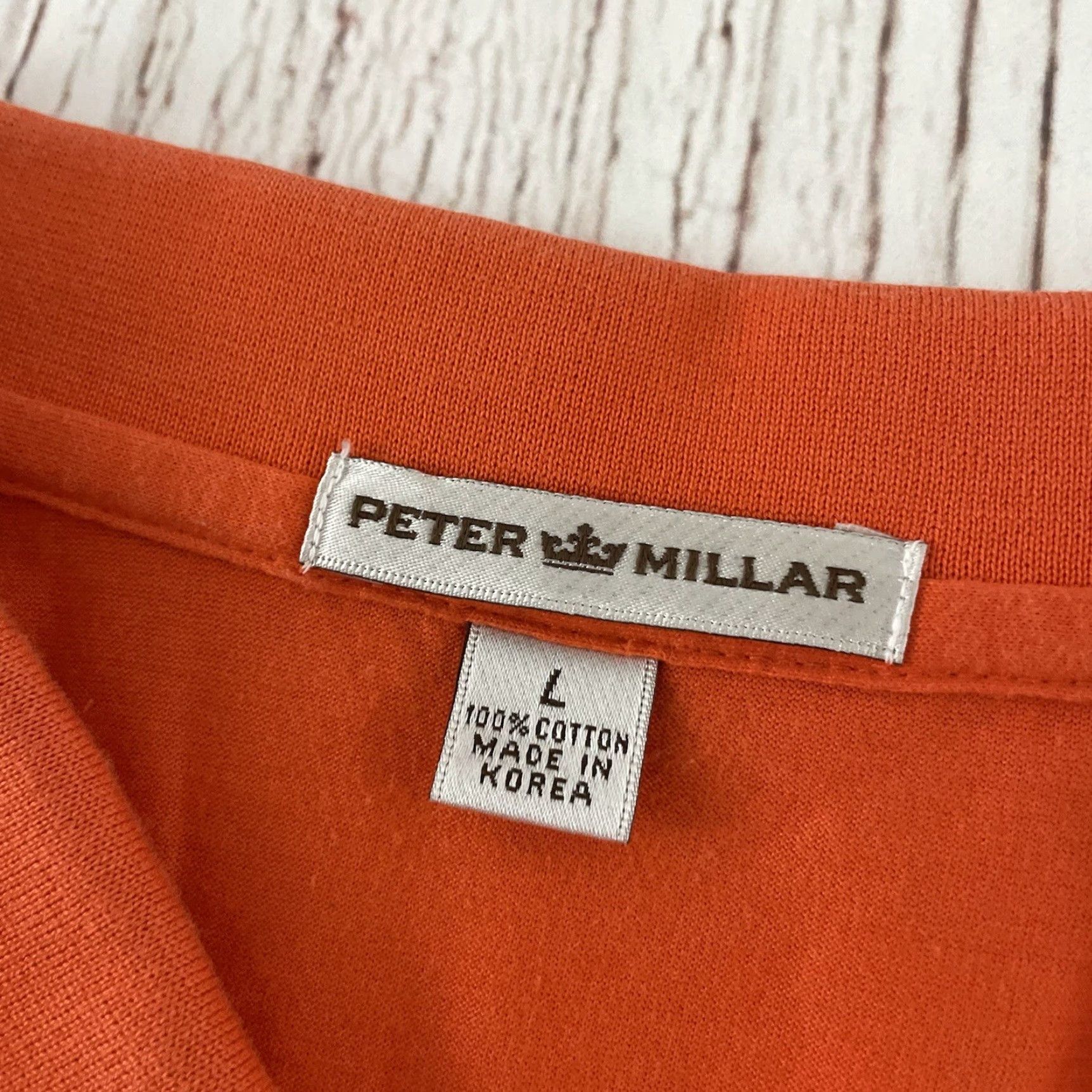 Peter Millar Peter Millar Short Sleeve Button-Front Golf Polo Shirt Men's L Solid Orange Size US L / EU 52-54 / 3 - 2 Thumbnail