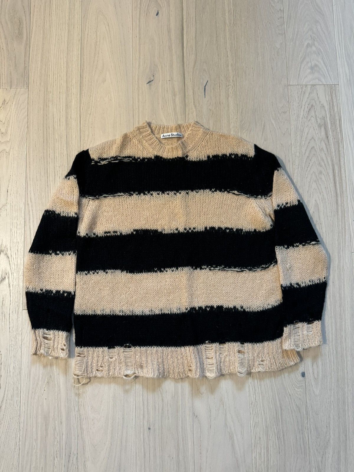 Acne Studios Acne Studios Mohair Distressed Stripped Sweater Size US XXS / EU 40 - 2 Thumbnail