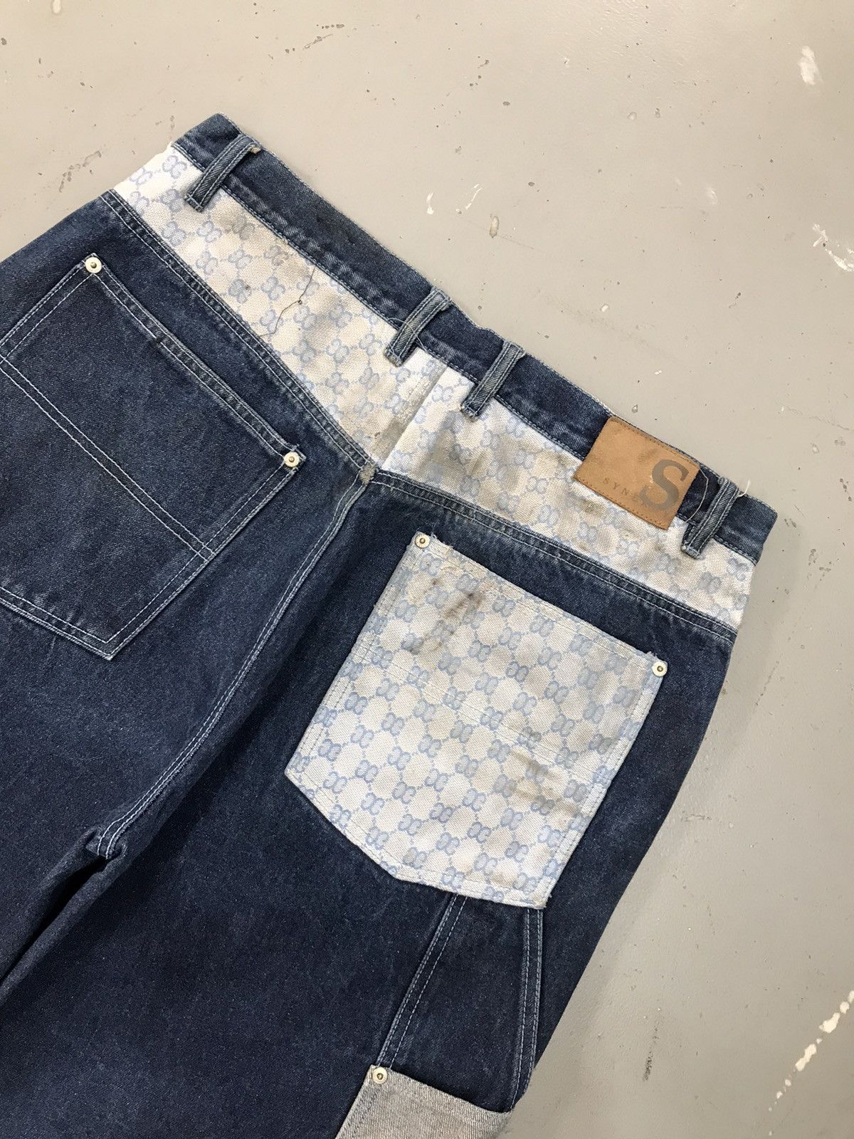 Vintage Vintage synergy patchwork dusty denim short Size US 36 / EU 52 - 10 Thumbnail