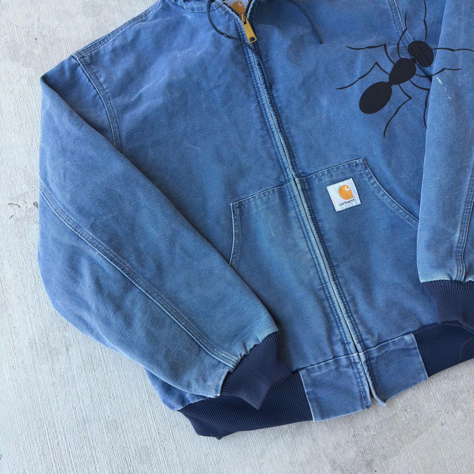 Carhartt × Vintage Vintage Carhartt J05 NVY blue hooded work wear jacket Size US L / EU 52-54 / 3 - 2 Thumbnail