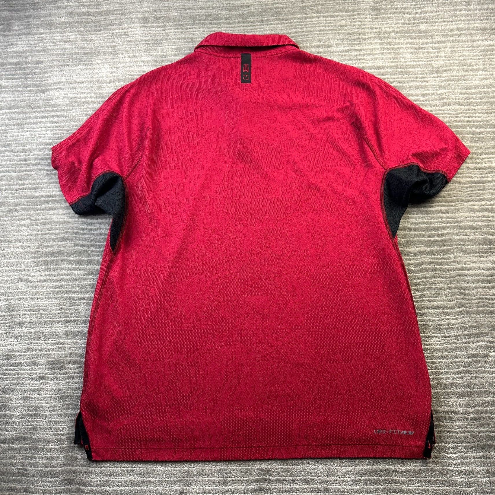 Nike Nike Tiger Woods Polo Shirt Mens Large Red Dri-Fit Jacquard Golf Shirt Activewear Short Sleeve Nike Dri-Fit Size US L / EU 52-54 / 3 - 2 Thumbnail