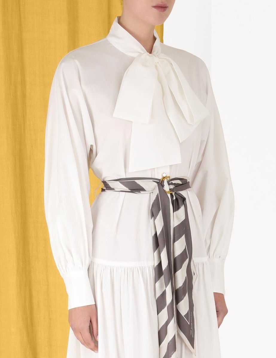 Zimmermann oc11z0425 Lyrical Scarf Tie Shirt Dress in Ivory Size L / US 10 / IT 46 - 5 Thumbnail
