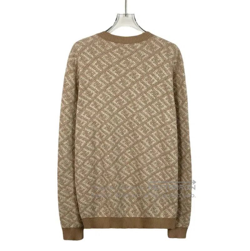 Fendi Fendi Brown Cotton Knit Sweater for Men . Size US L / EU 52-54 / 3 - 2 Thumbnail