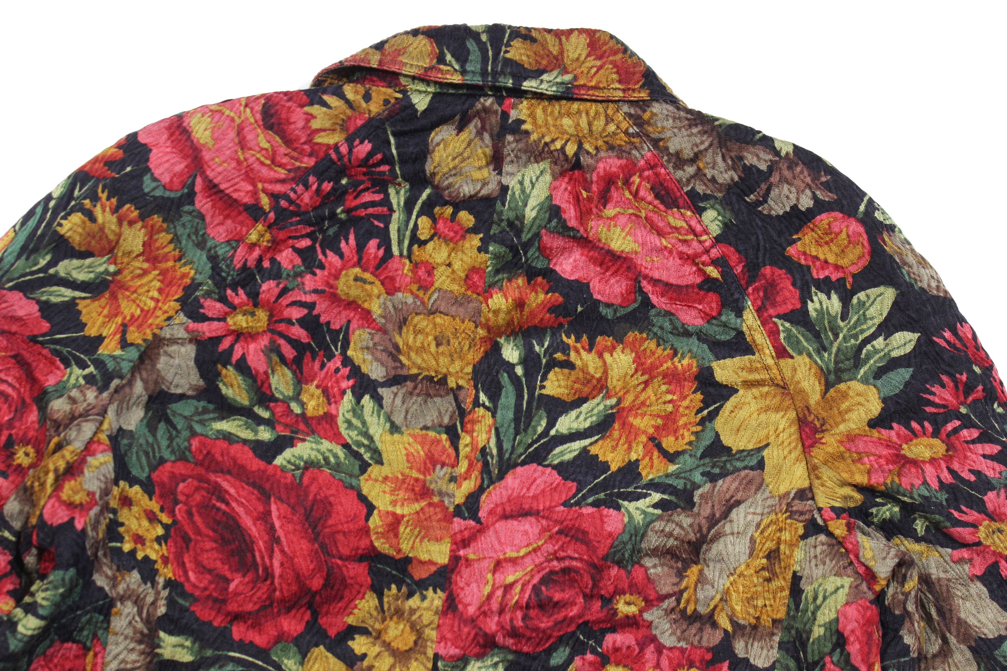 Valentino 90S Floral Pattern Blazer Vintage Size M / US 6-8 / IT 42-44 - 4 Thumbnail