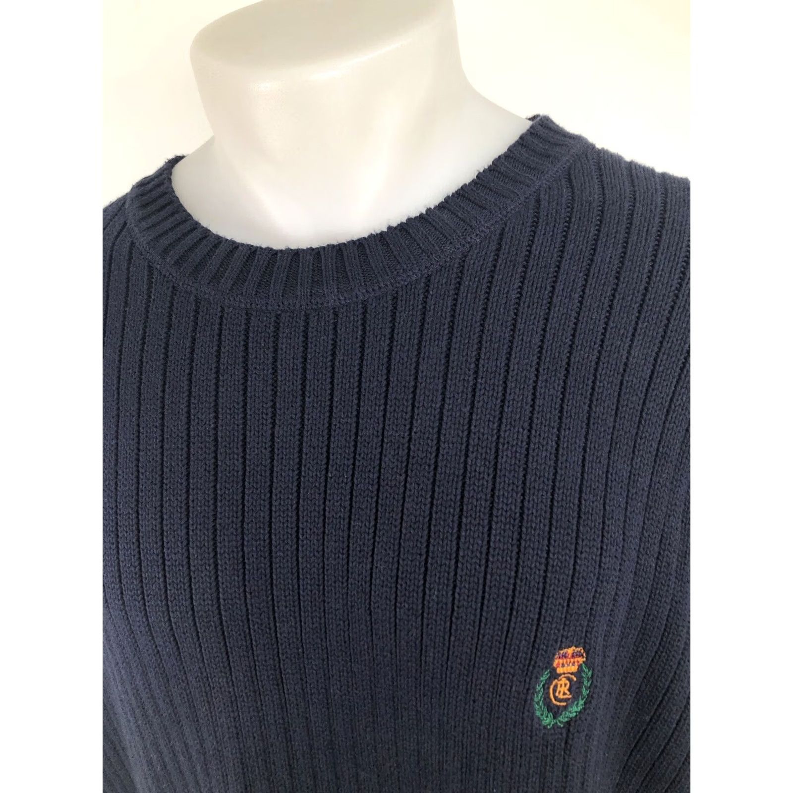 Chaps RALPH LAUREN / CHAPS Embroidered Crest Ribbed 3XLT Heavy Sweater Men Blue Pullover Knit Size US XXL / EU 58 / 5 - 3 Thumbnail