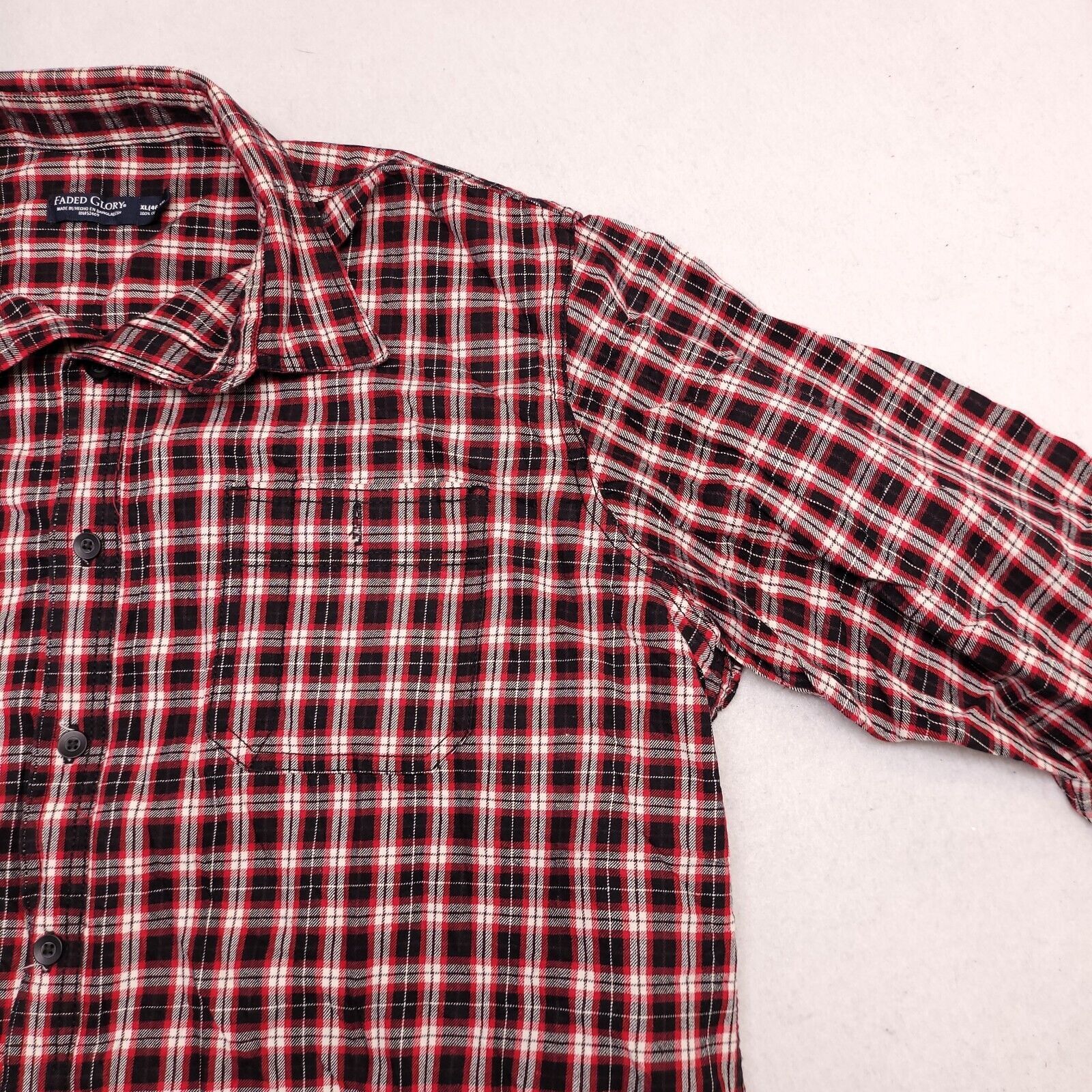 Faded Glory Faded Glory Tartan Flannel Shirt Men Size XL Red Black White Size US XL / EU 56 / 4 - 5 Thumbnail