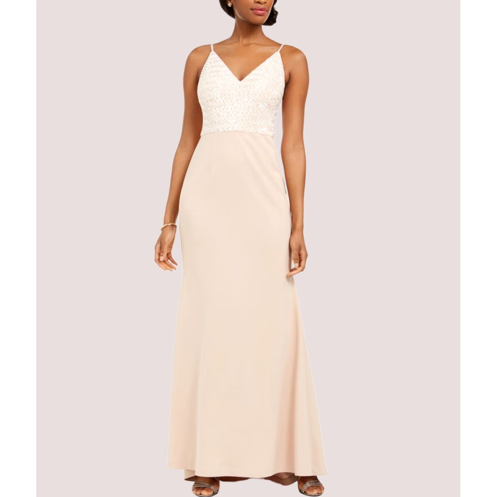 Vince Camuto Vince Camuto Womens Sequin Top Gown Dress, blush, 10 Size L / US 10 / IT 46 - 1 Thumbnail